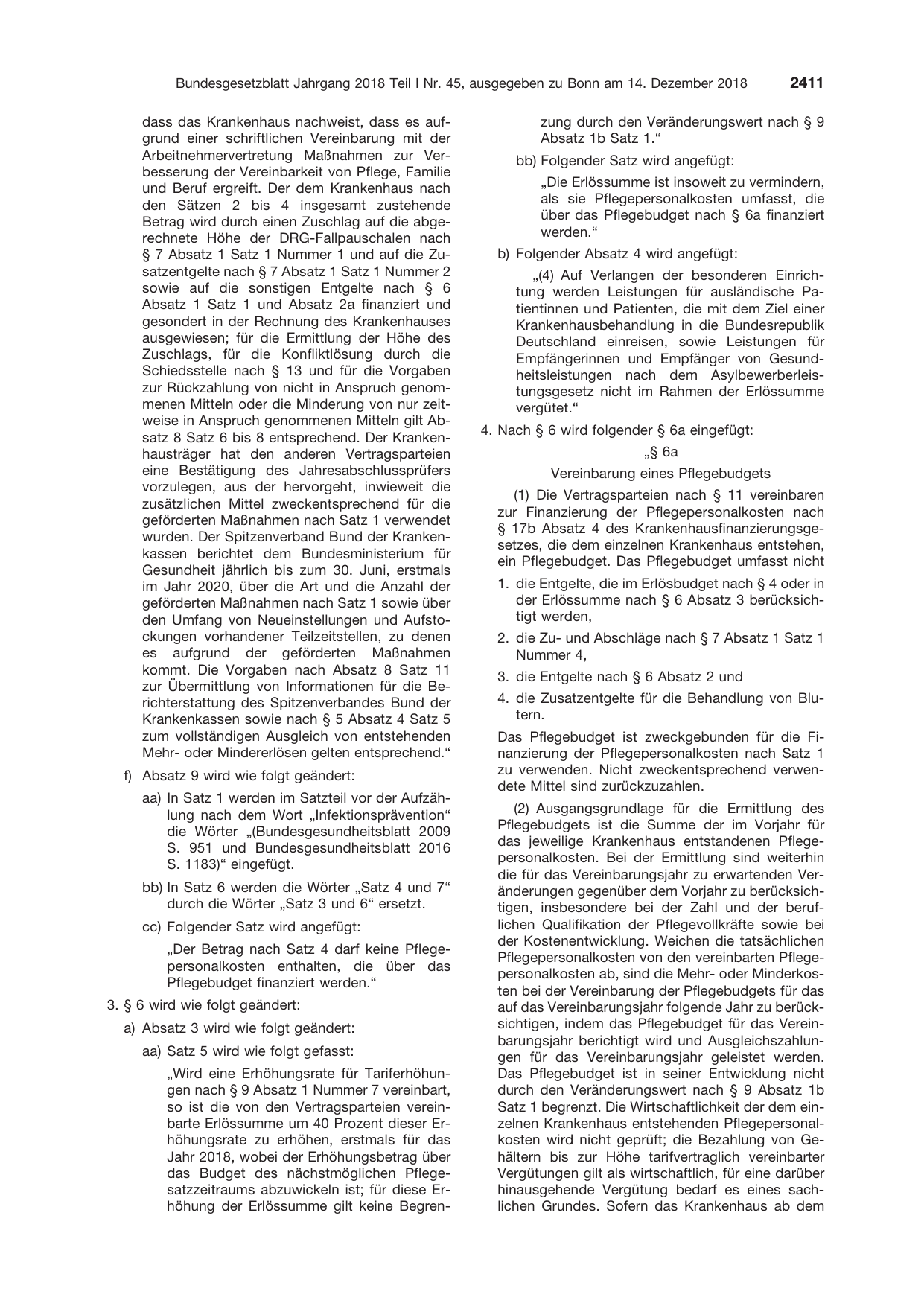 BGBl. 2018, Seite 2411 — Originalseite als Abbildung