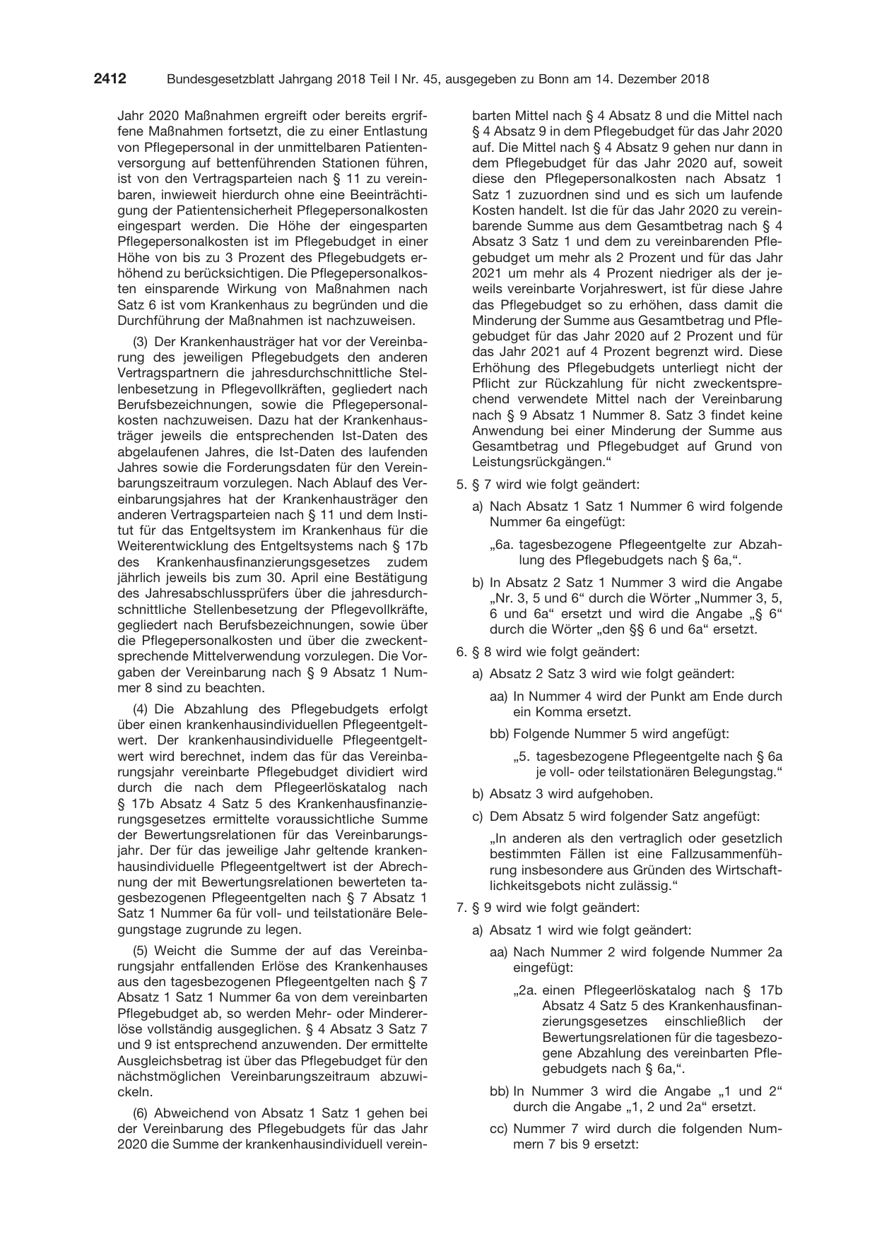 BGBl. 2018, Seite 2412 — Originalseite als Abbildung