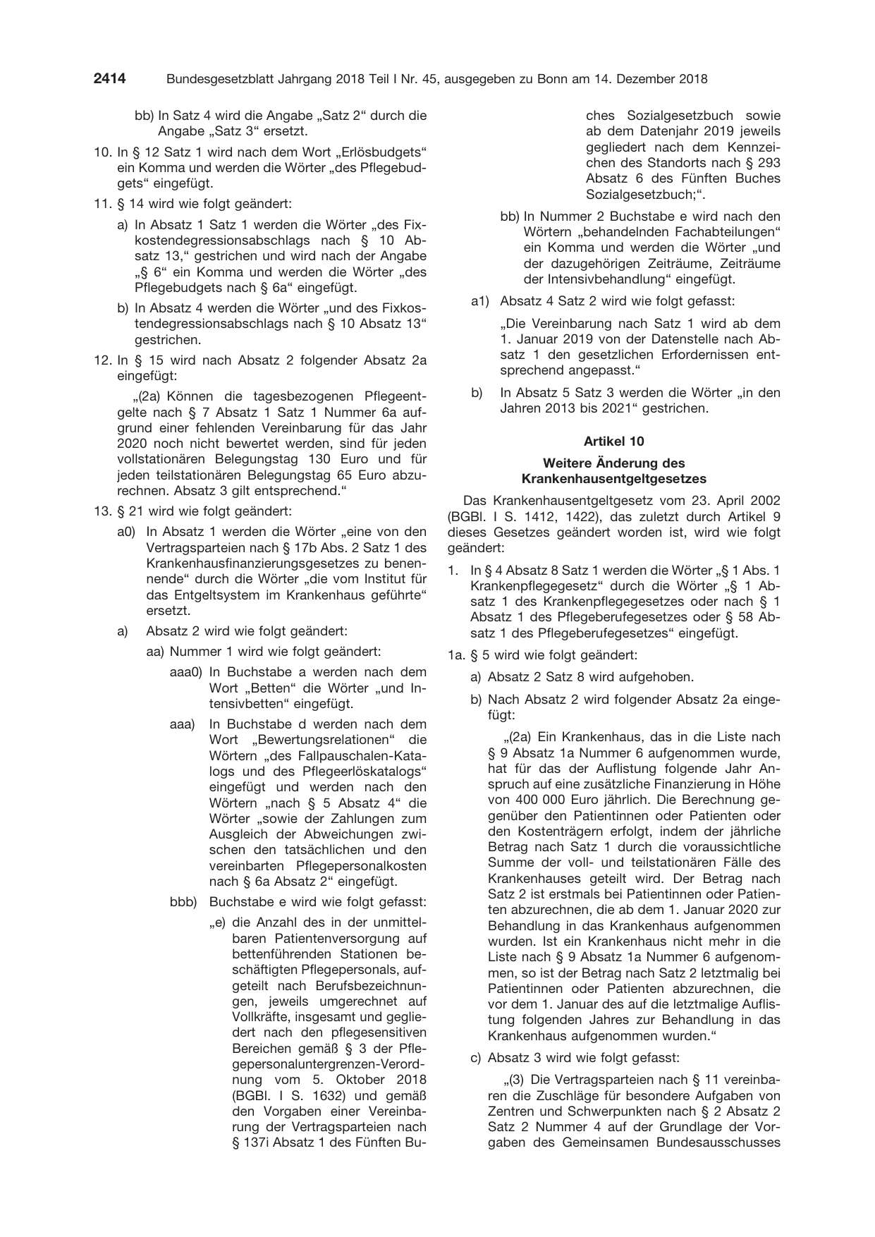 BGBl. 2018, Seite 2414 — Originalseite als Abbildung