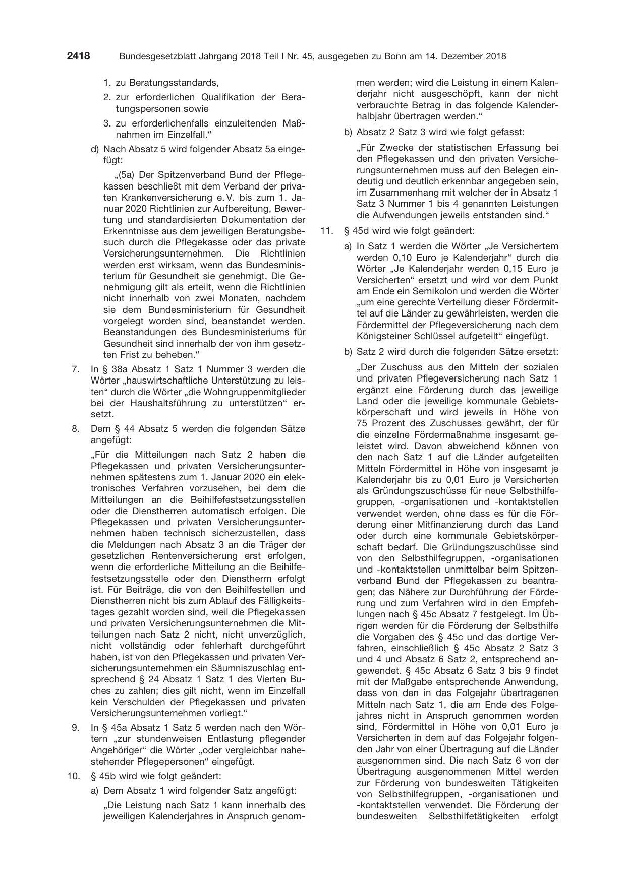 BGBl. 2018, Seite 2418 — Originalseite als Abbildung
