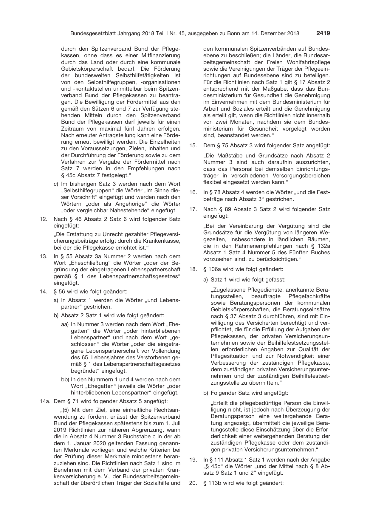 BGBl. 2018, Seite 2419 — Originalseite als Abbildung