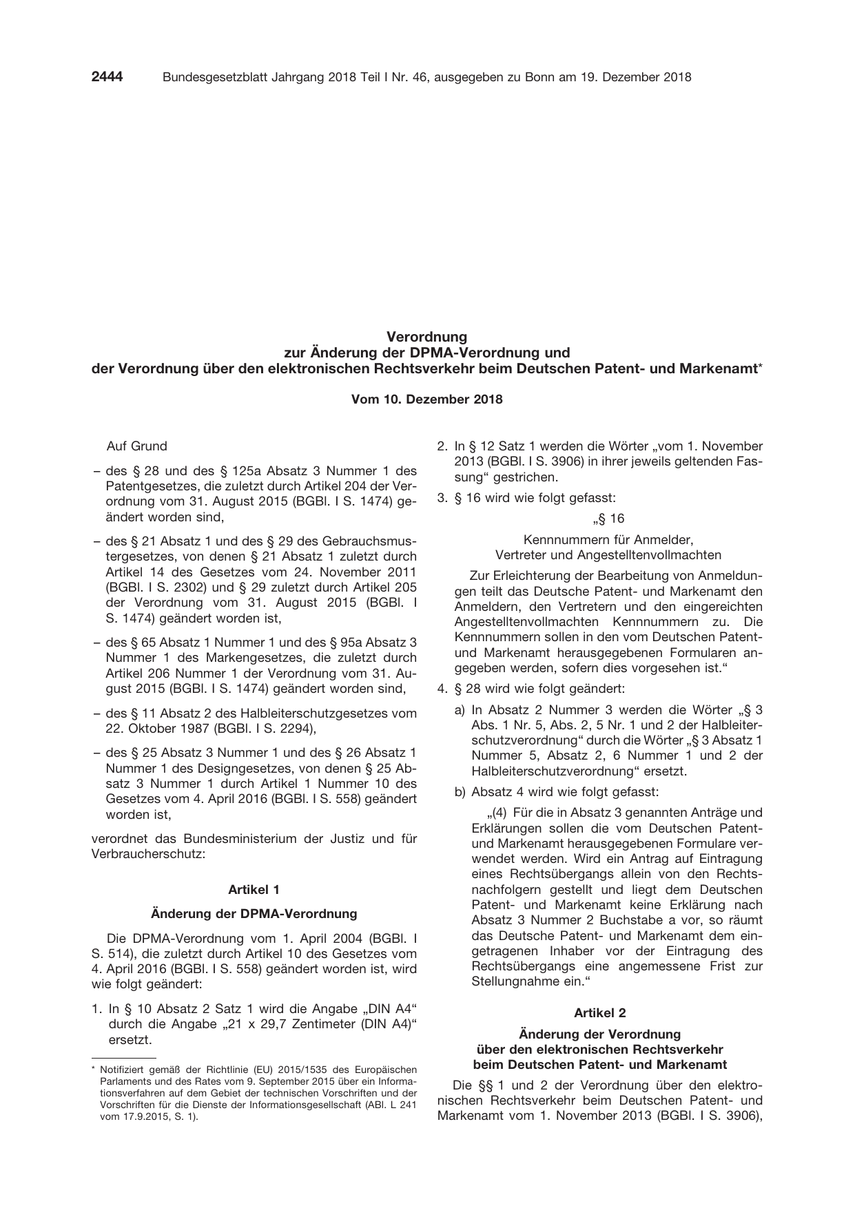 BGBl. 2018, Seite 2444 — Originalseite als Abbildung