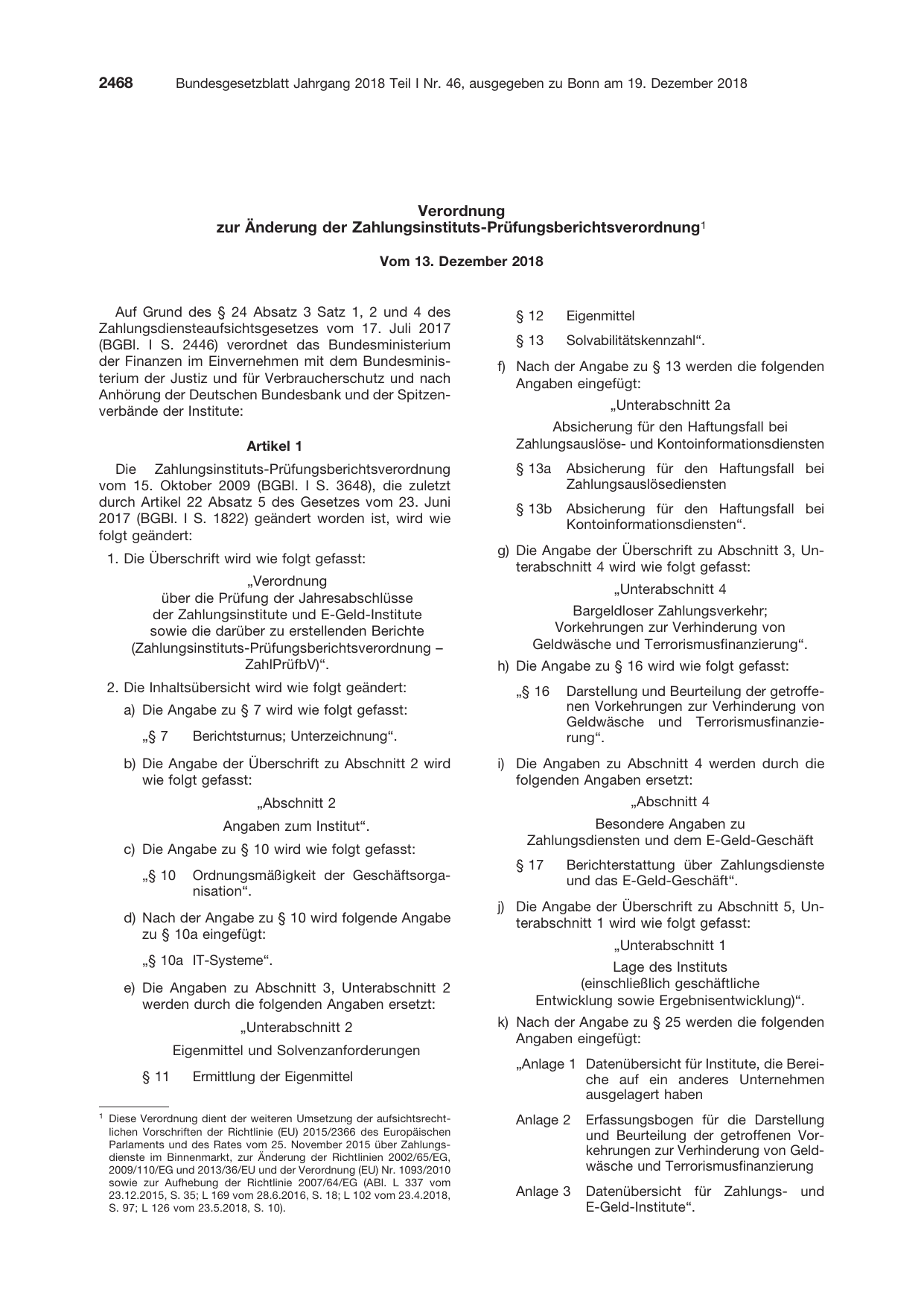 BGBl. 2018, Seite 2468 — Originalseite als Abbildung