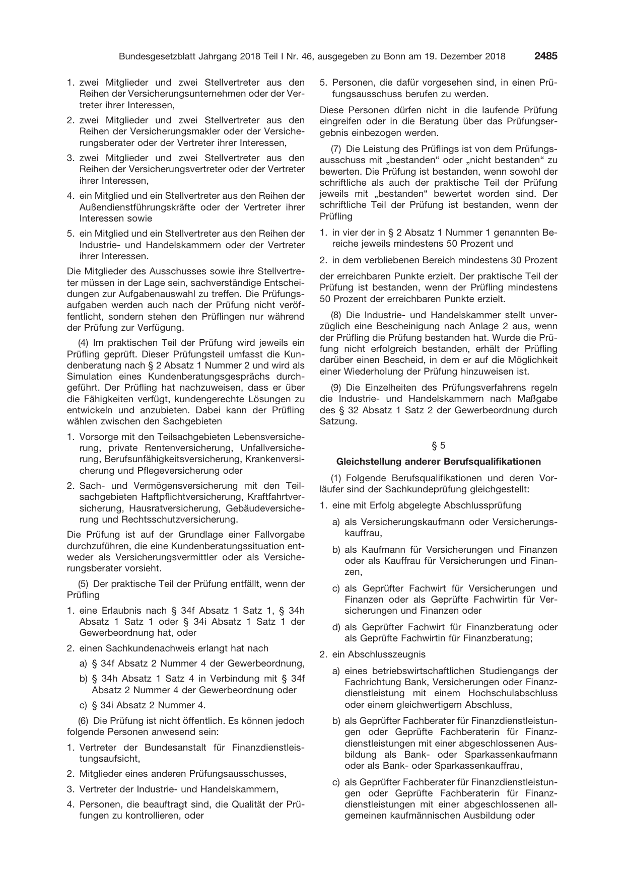 BGBl. 2018, Seite 2485 — Originalseite als Abbildung