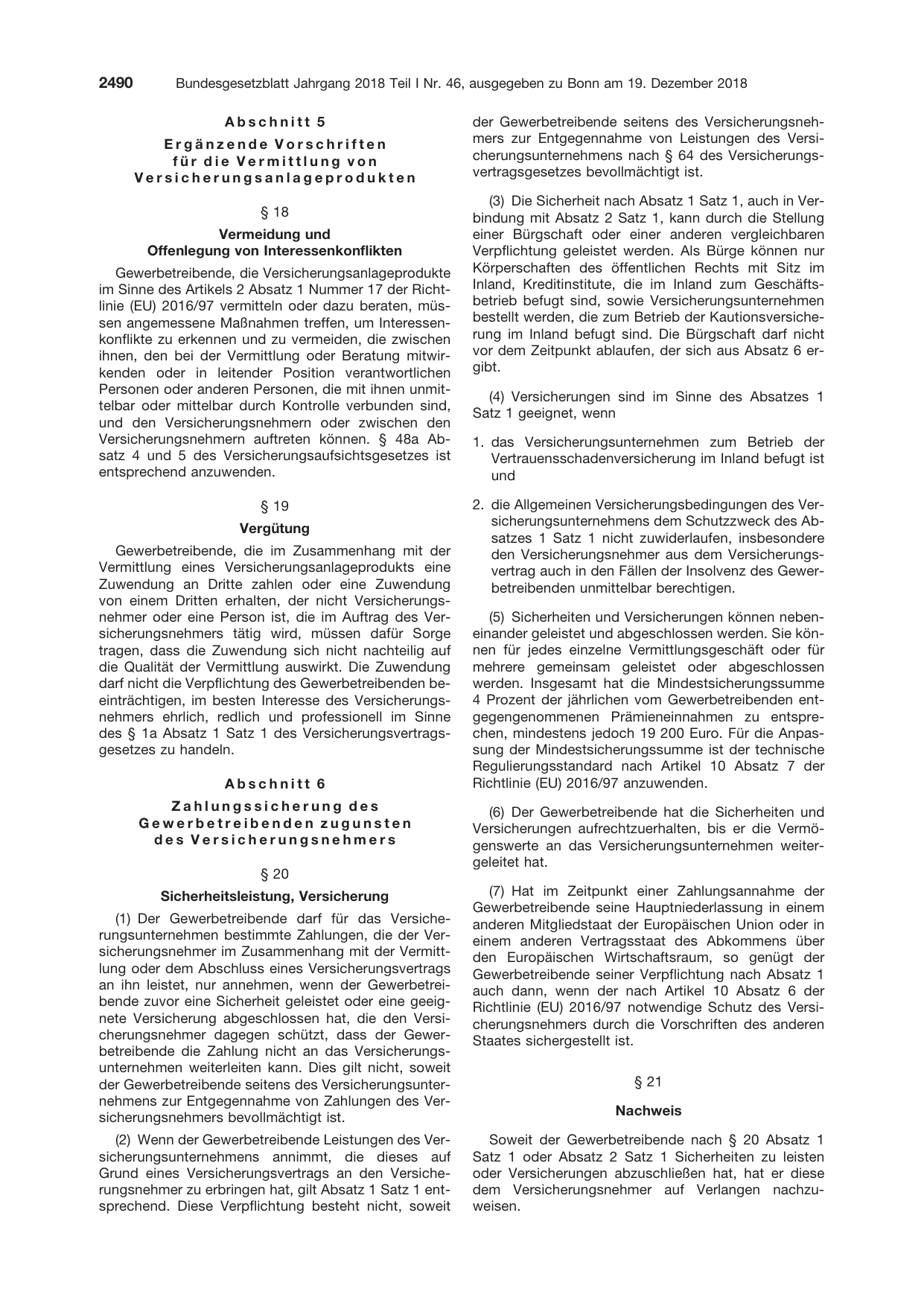 BGBl. 2018, Seite 2490 — Originalseite als Abbildung