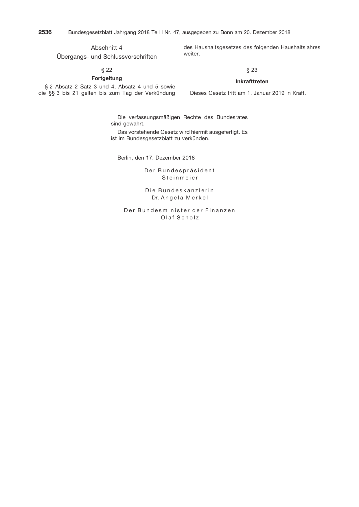 BGBl. 2018 — Originalseite als Abbildung