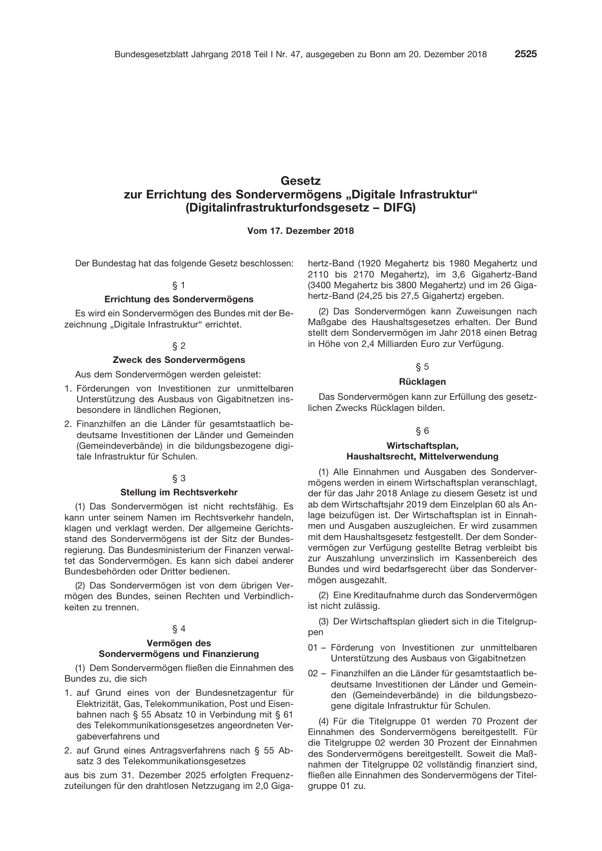 BGBl. 2018 — Originalseite als Abbildung