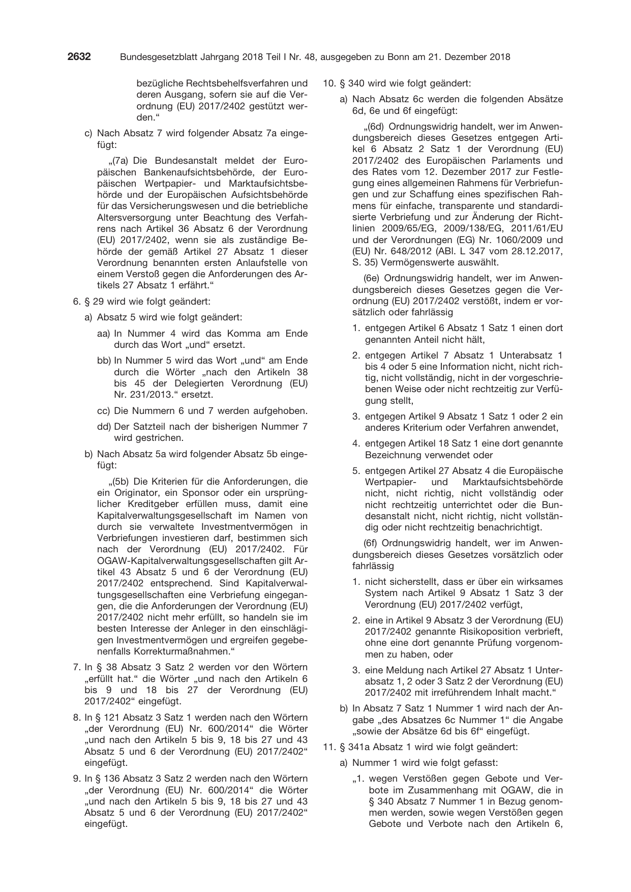 BGBl. 2018, Seite 2632 — Originalseite als Abbildung
