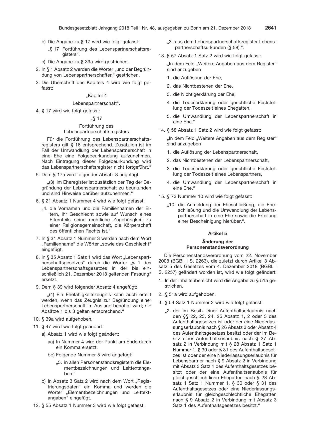BGBl. 2018, Seite 2641 — Originalseite als Abbildung