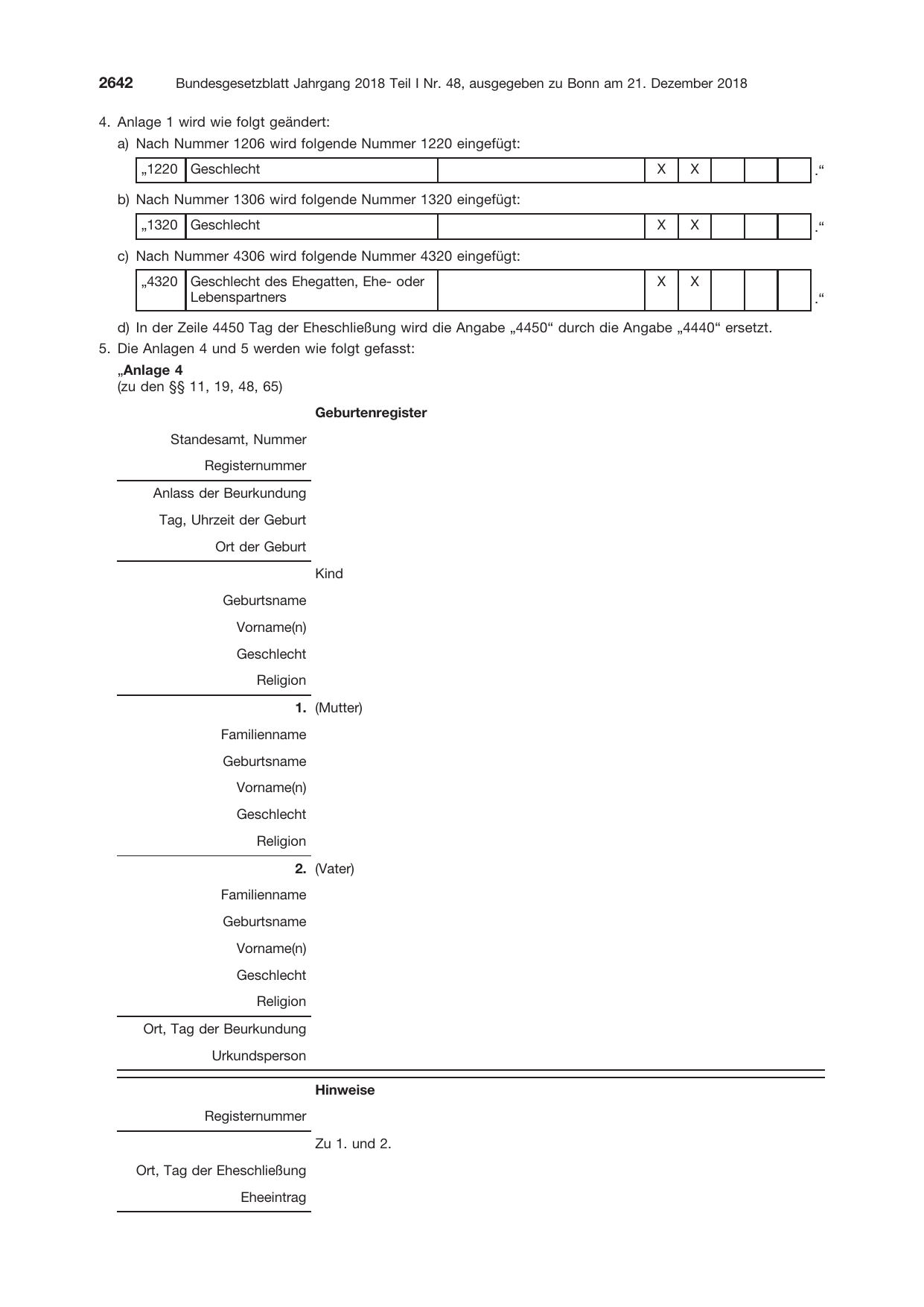 BGBl. 2018, Seite 2642 — Originalseite als Abbildung
