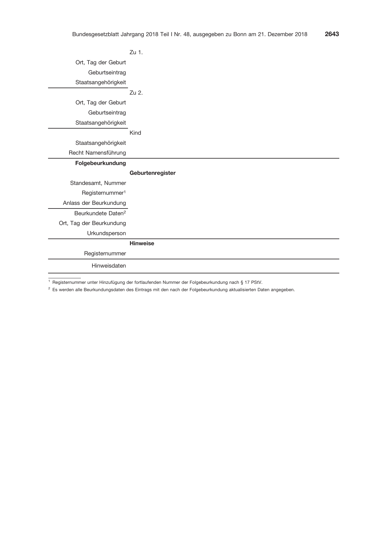 BGBl. 2018, Seite 2643 — Originalseite als Abbildung