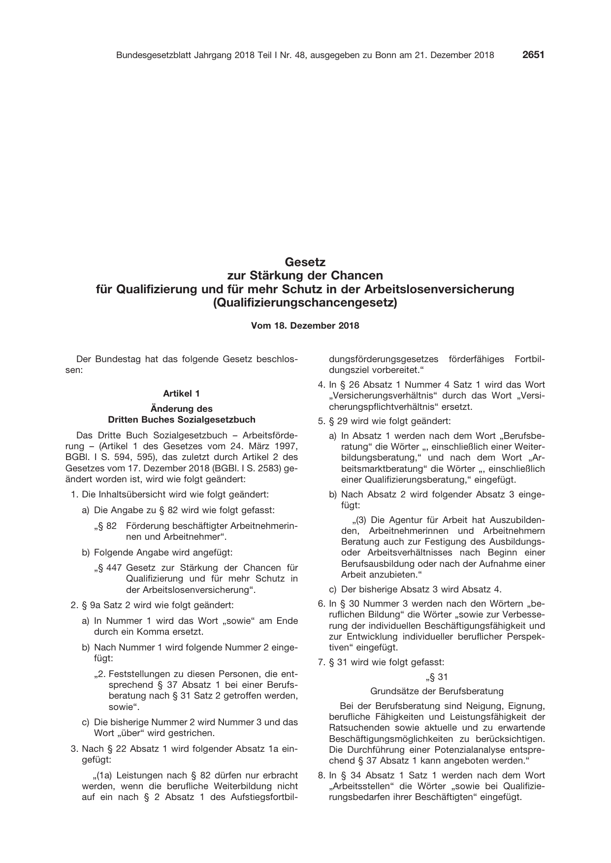 BGBl. 2018, Seite 2651 — Originalseite als Abbildung