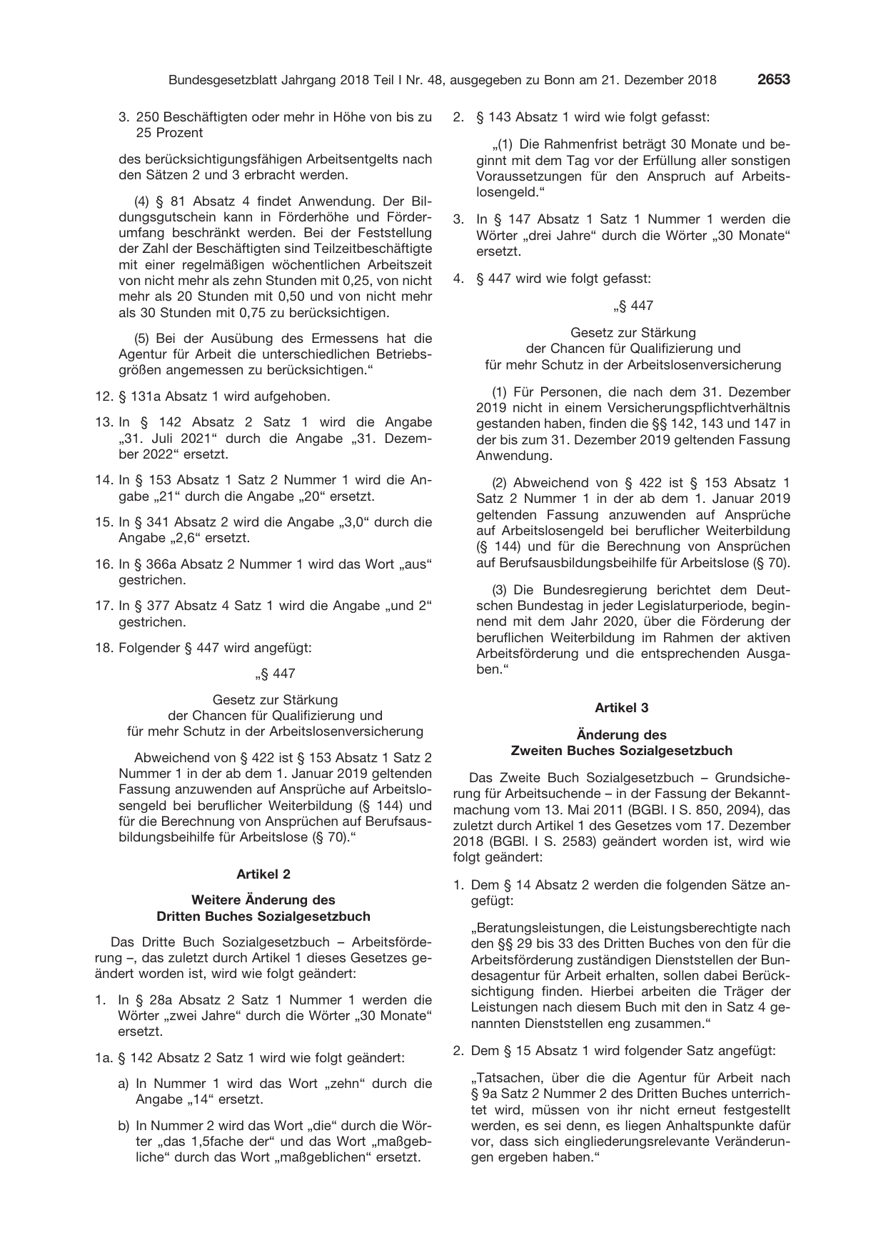 BGBl. 2018, Seite 2653 — Originalseite als Abbildung