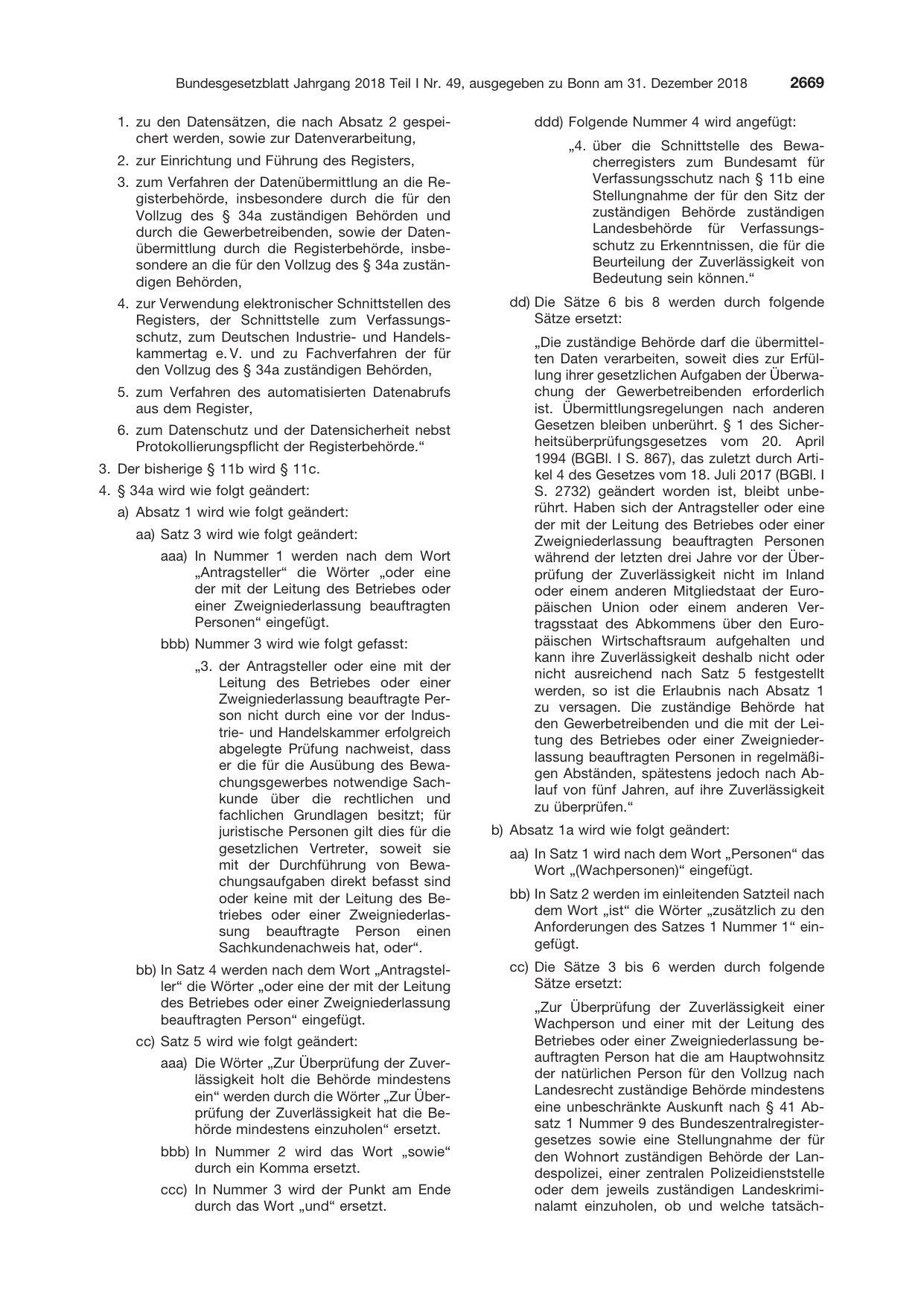 BGBl. 2018, Seite 2669 — Originalseite als Abbildung