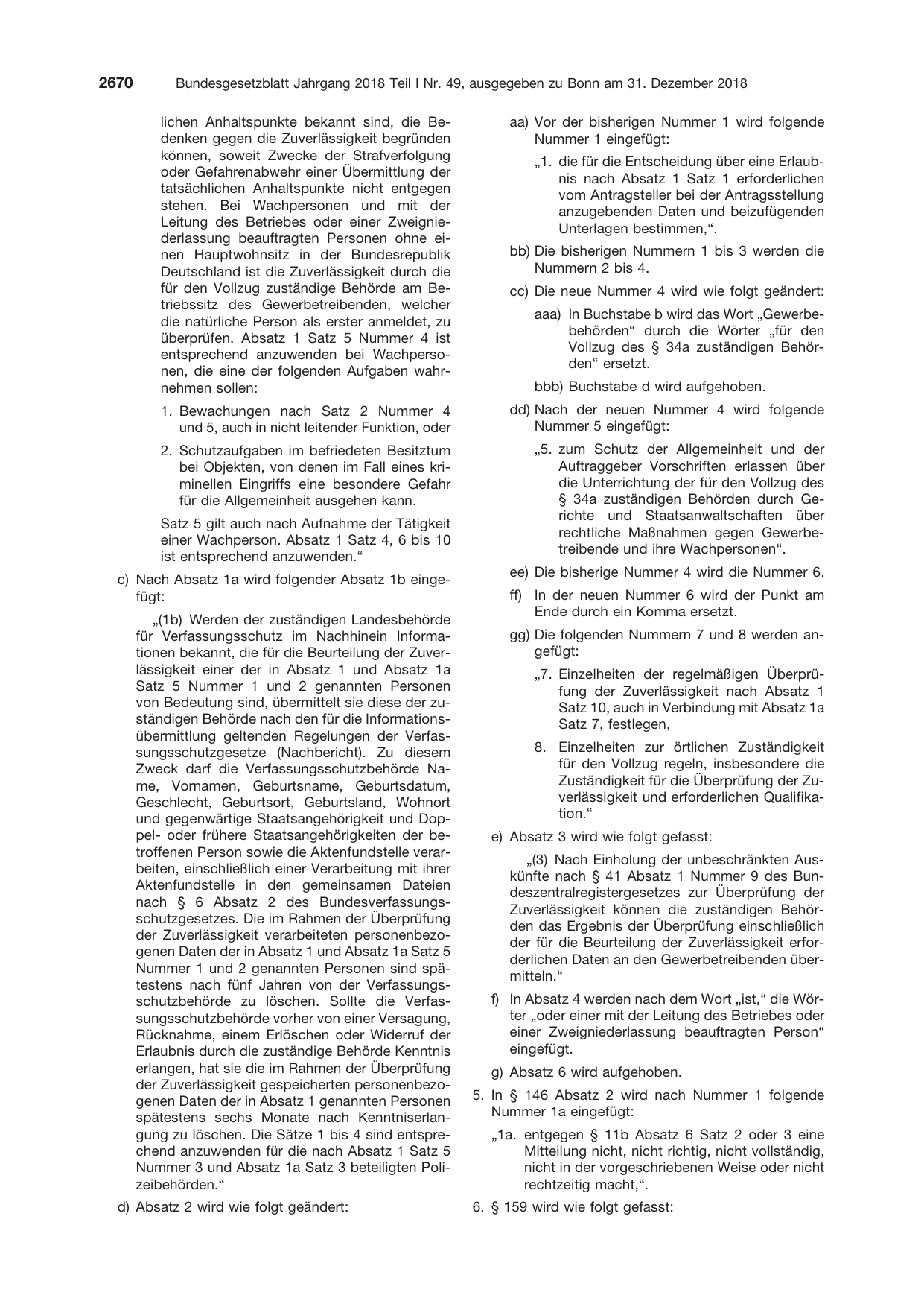 BGBl. 2018, Seite 2670 — Originalseite als Abbildung