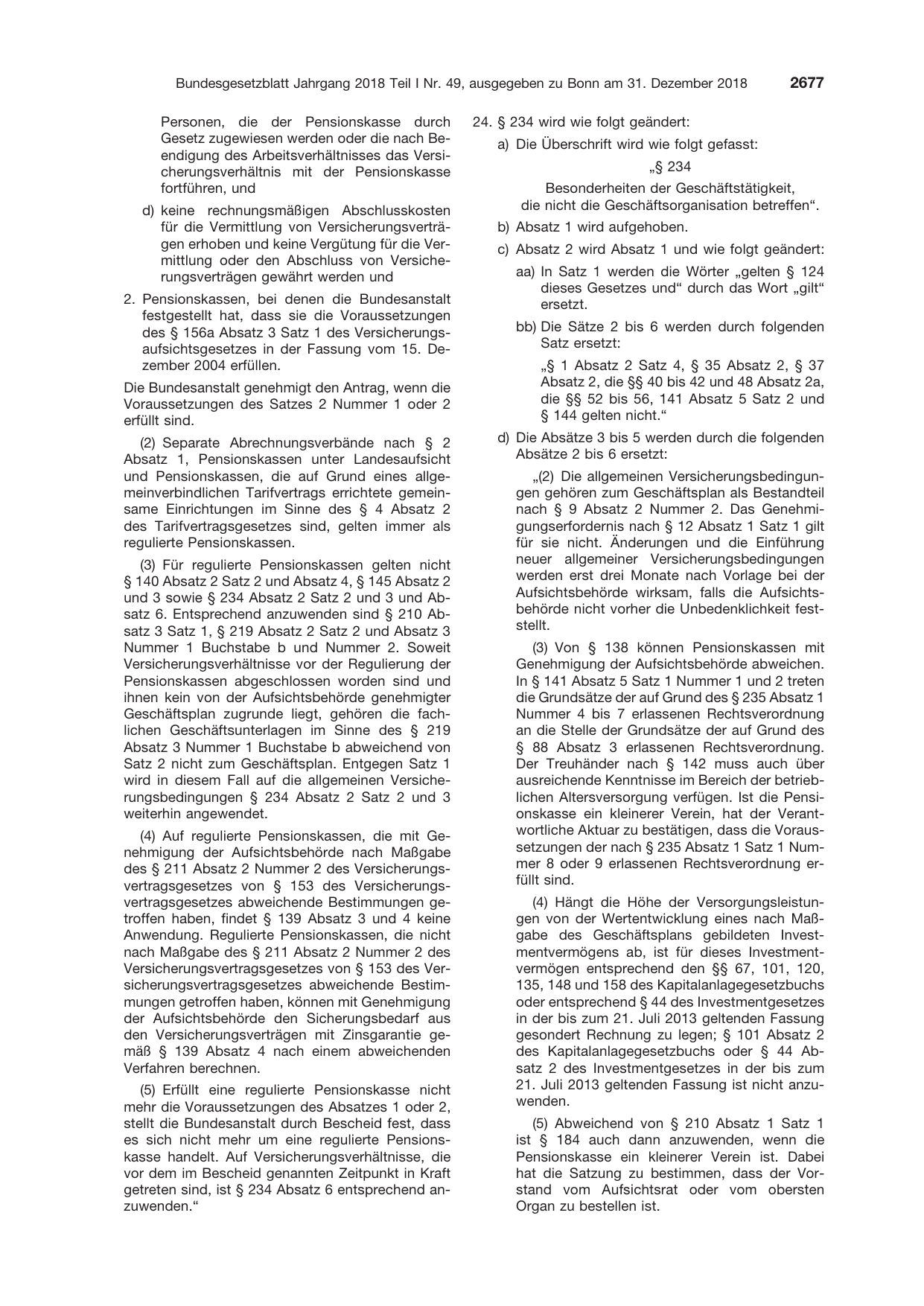 BGBl. 2018, Seite 2677 — Originalseite als Abbildung
