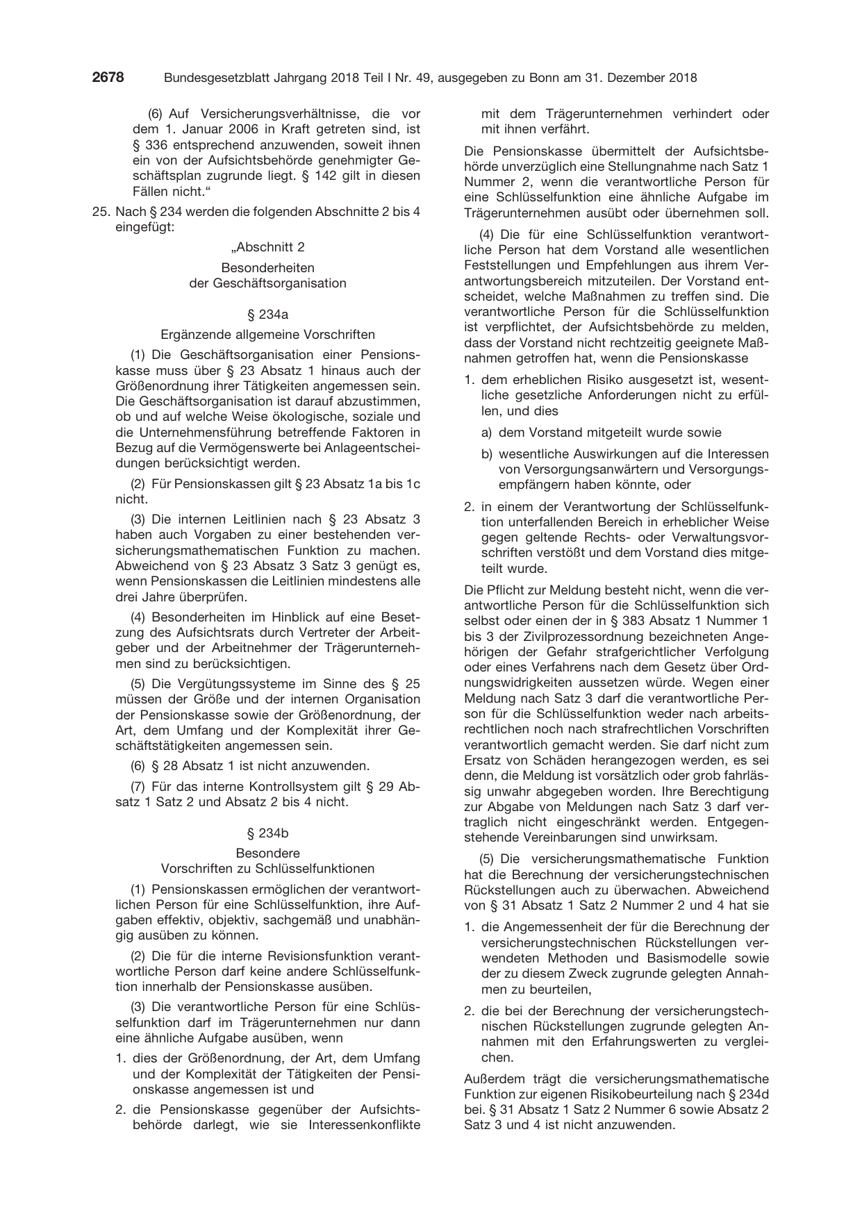 BGBl. 2018, Seite 2678 — Originalseite als Abbildung