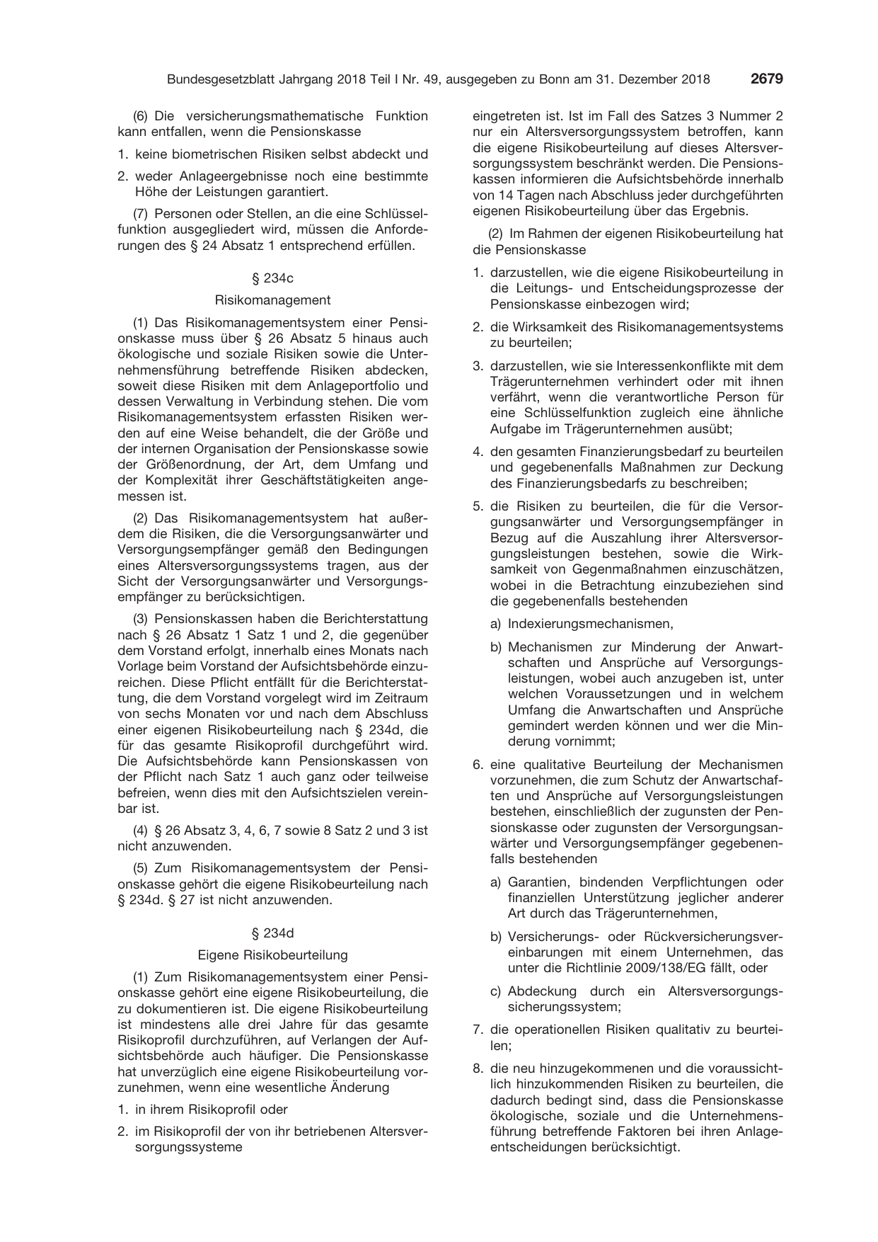 BGBl. 2018, Seite 2679 — Originalseite als Abbildung