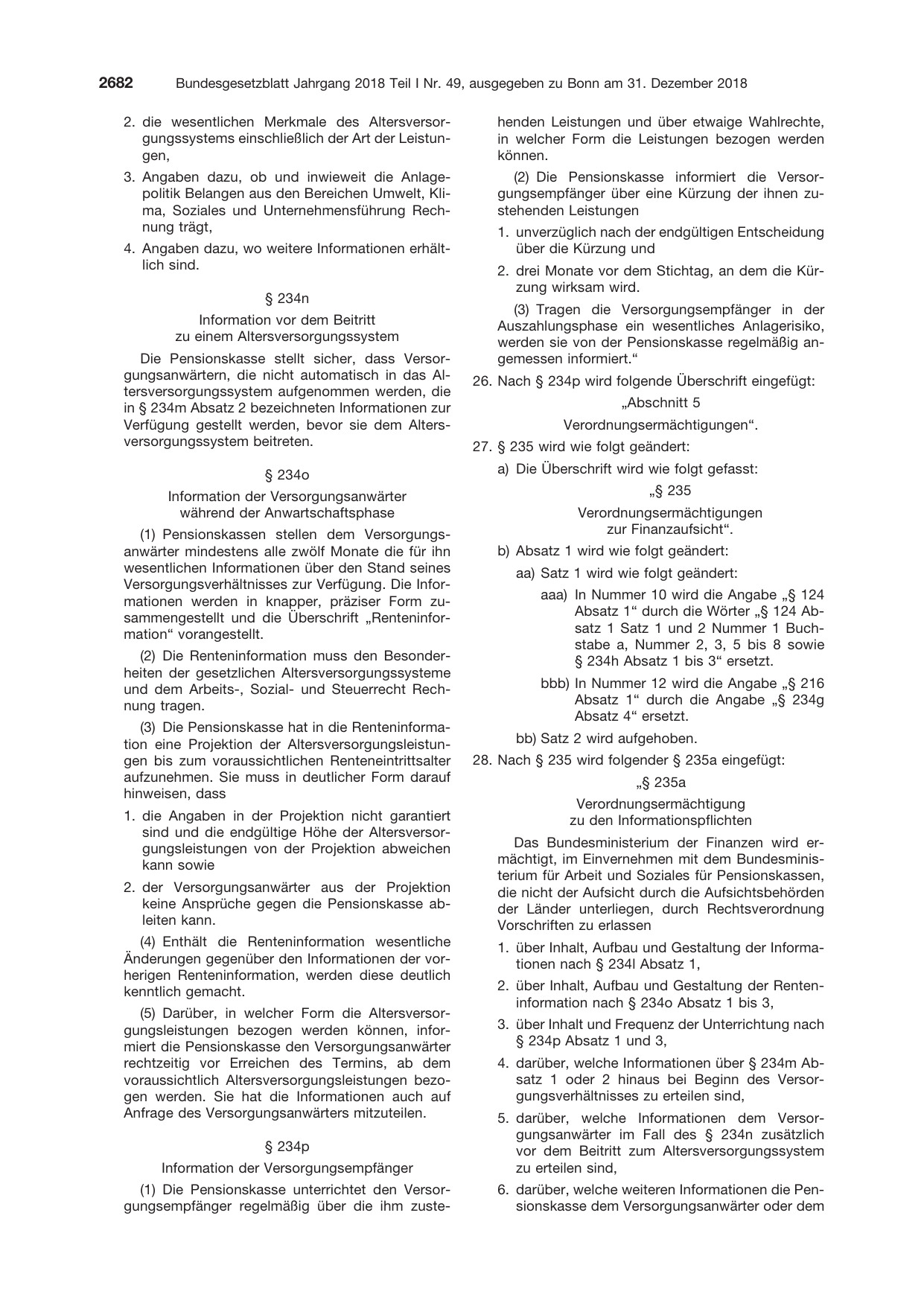 BGBl. 2018, Seite 2682 — Originalseite als Abbildung