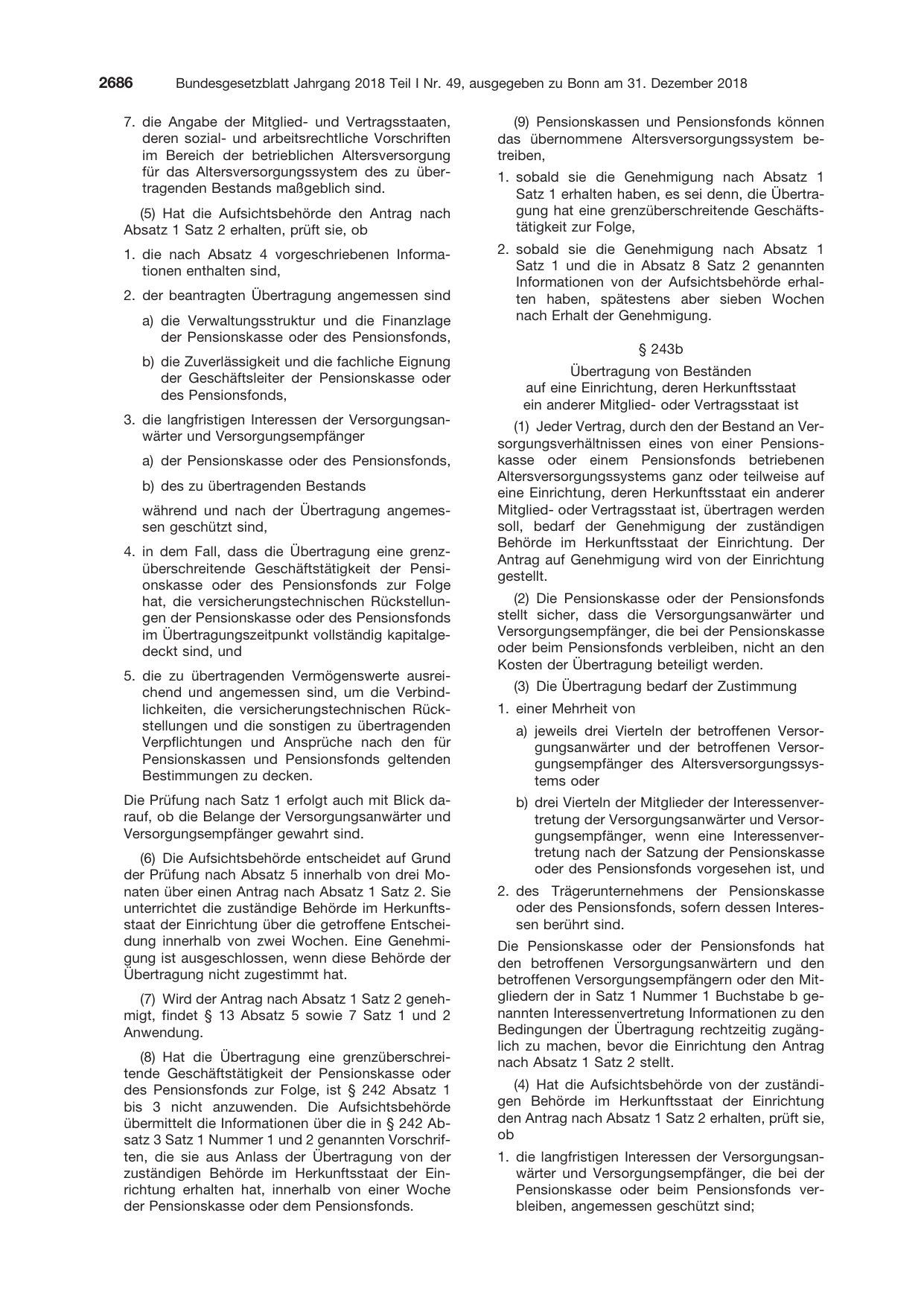 BGBl. 2018, Seite 2686 — Originalseite als Abbildung
