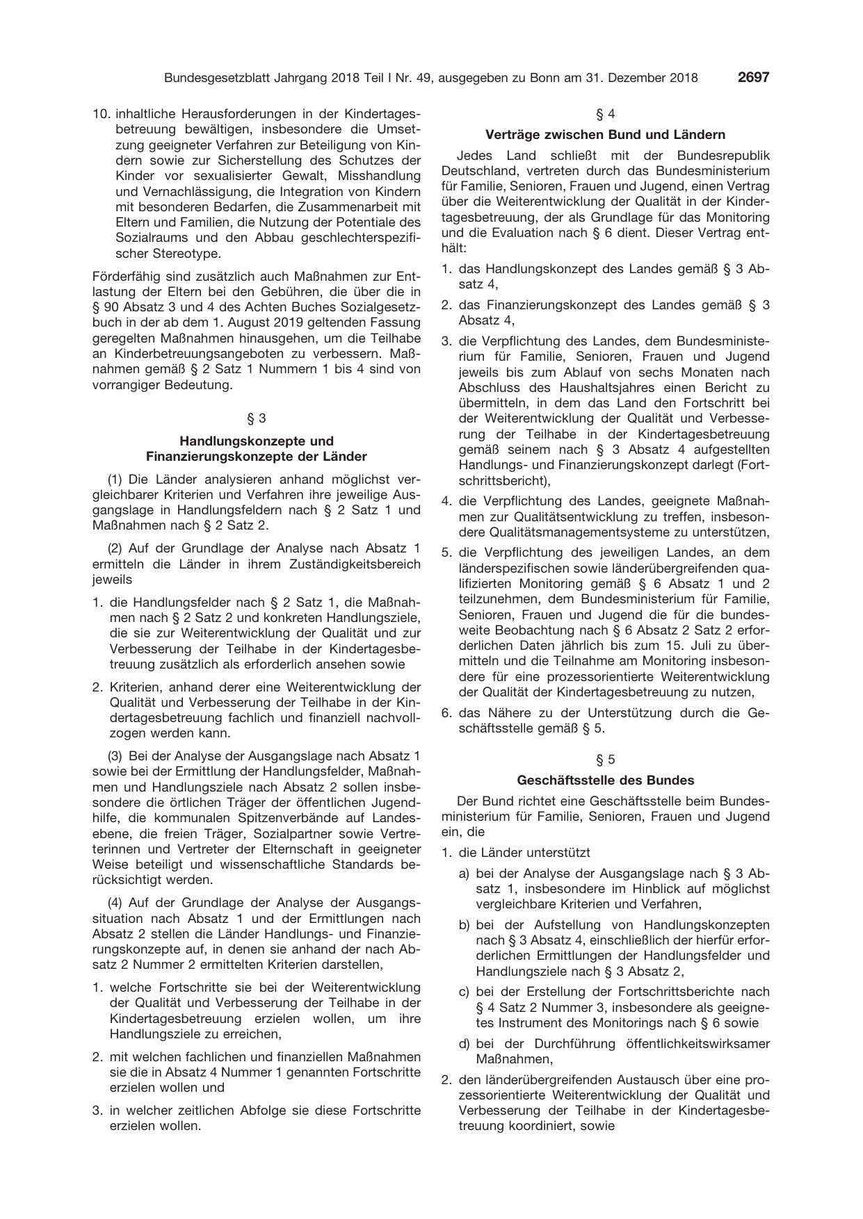 BGBl. 2018, Seite 2697 — Originalseite als Abbildung