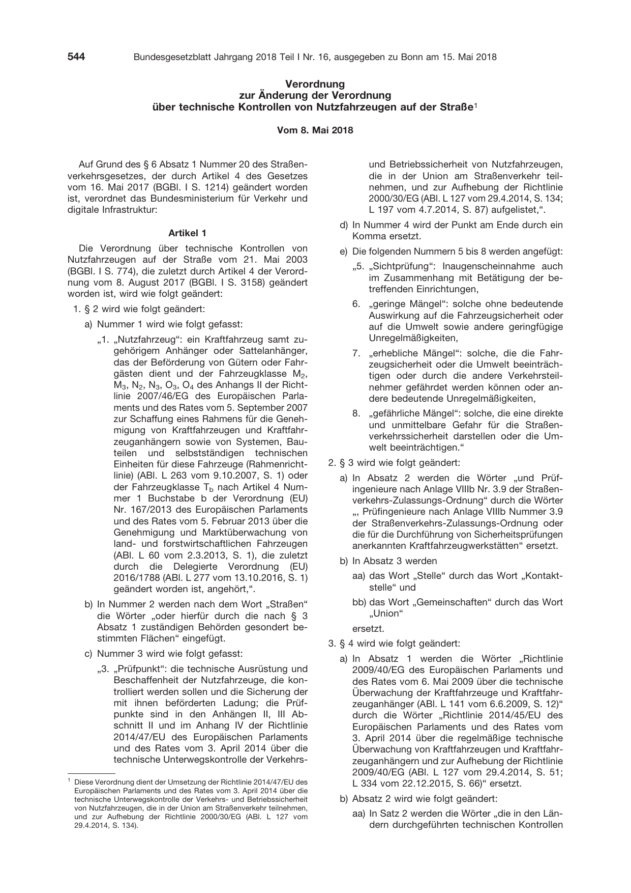BGBl. 2018, Seite 544 — Originalseite als Abbildung