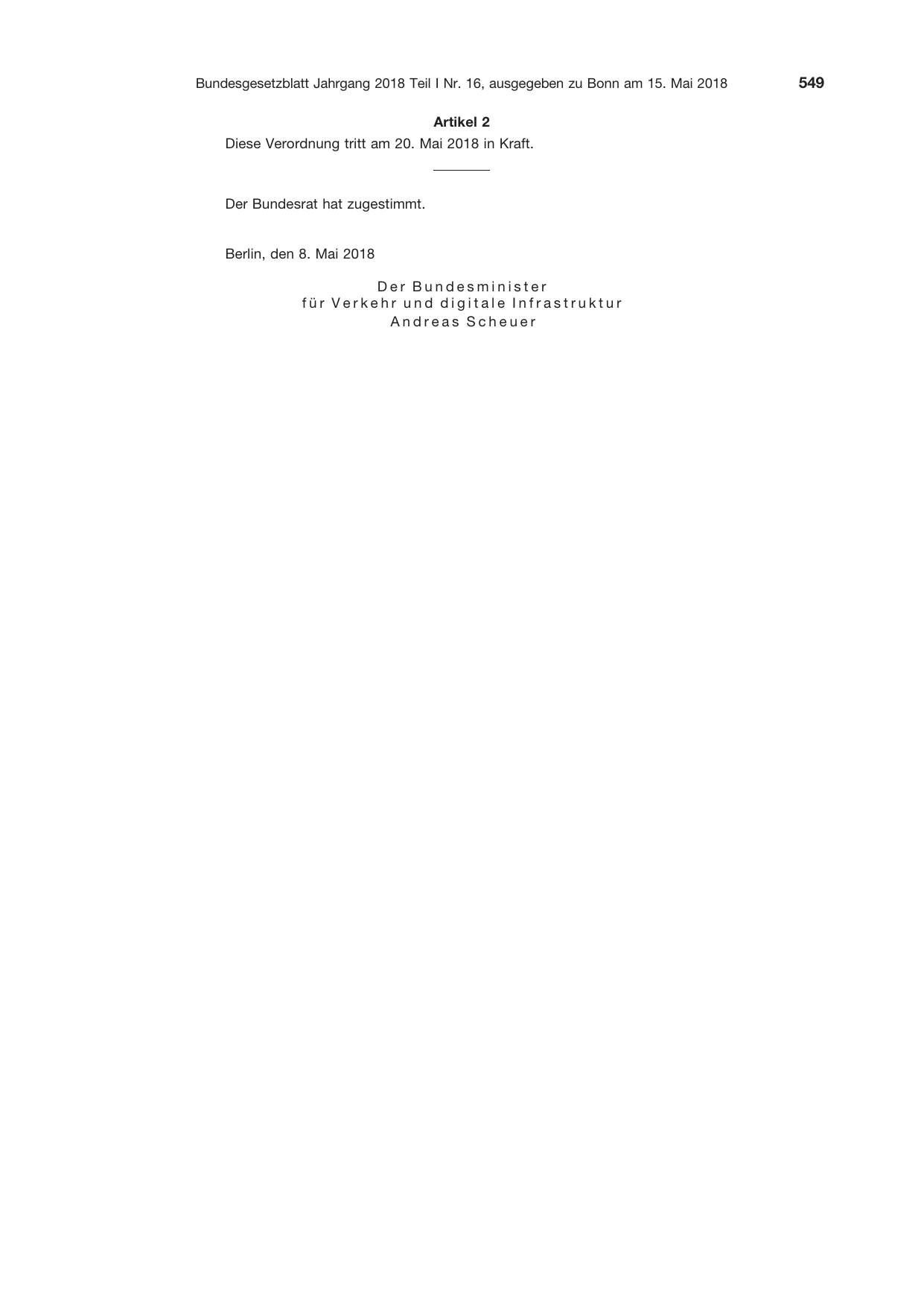 BGBl. 2018, Seite 549 — Originalseite als Abbildung