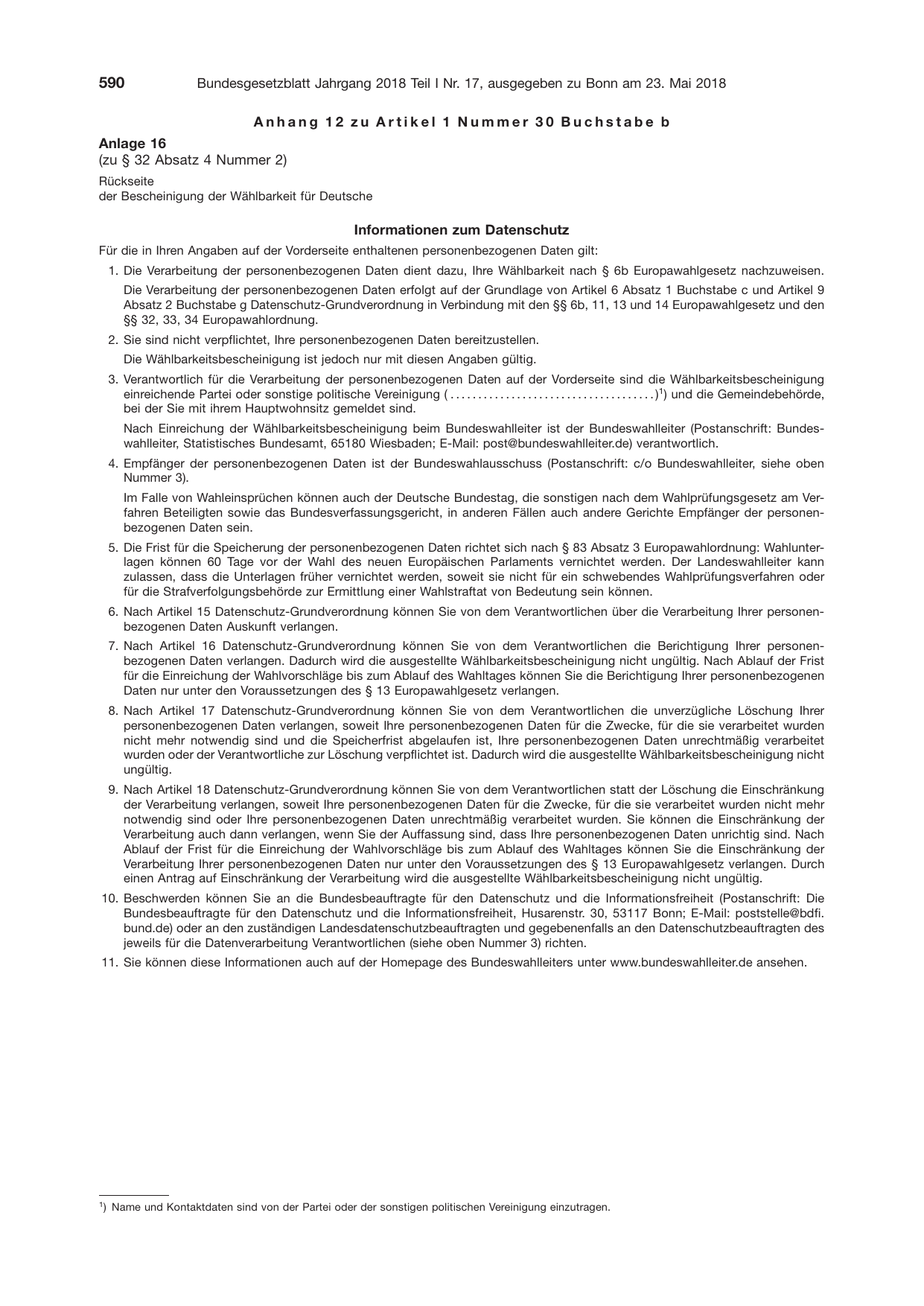 BGBl. 2018, Seite 590 — Originalseite als Abbildung