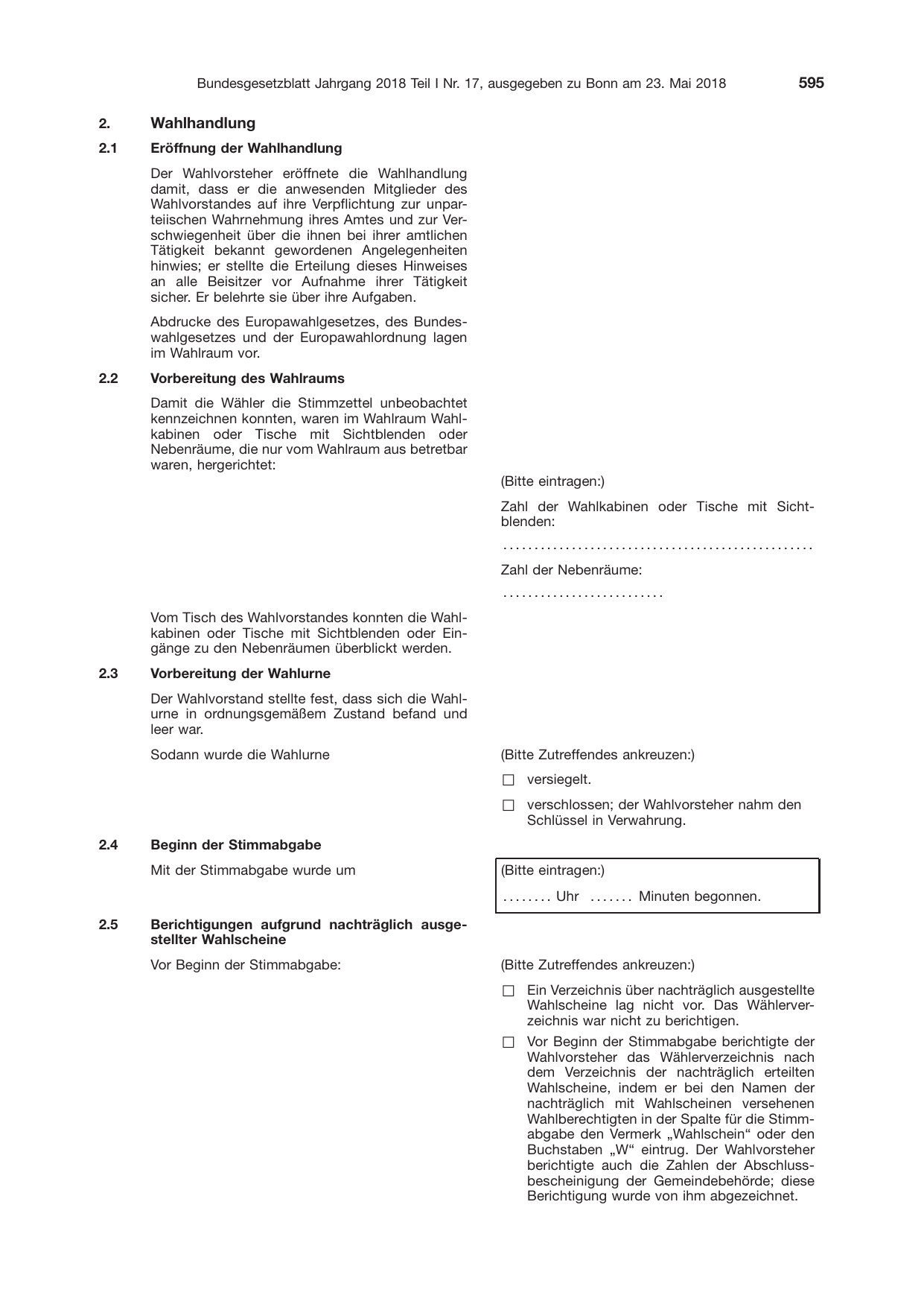 BGBl. 2018, Seite 595 — Originalseite als Abbildung