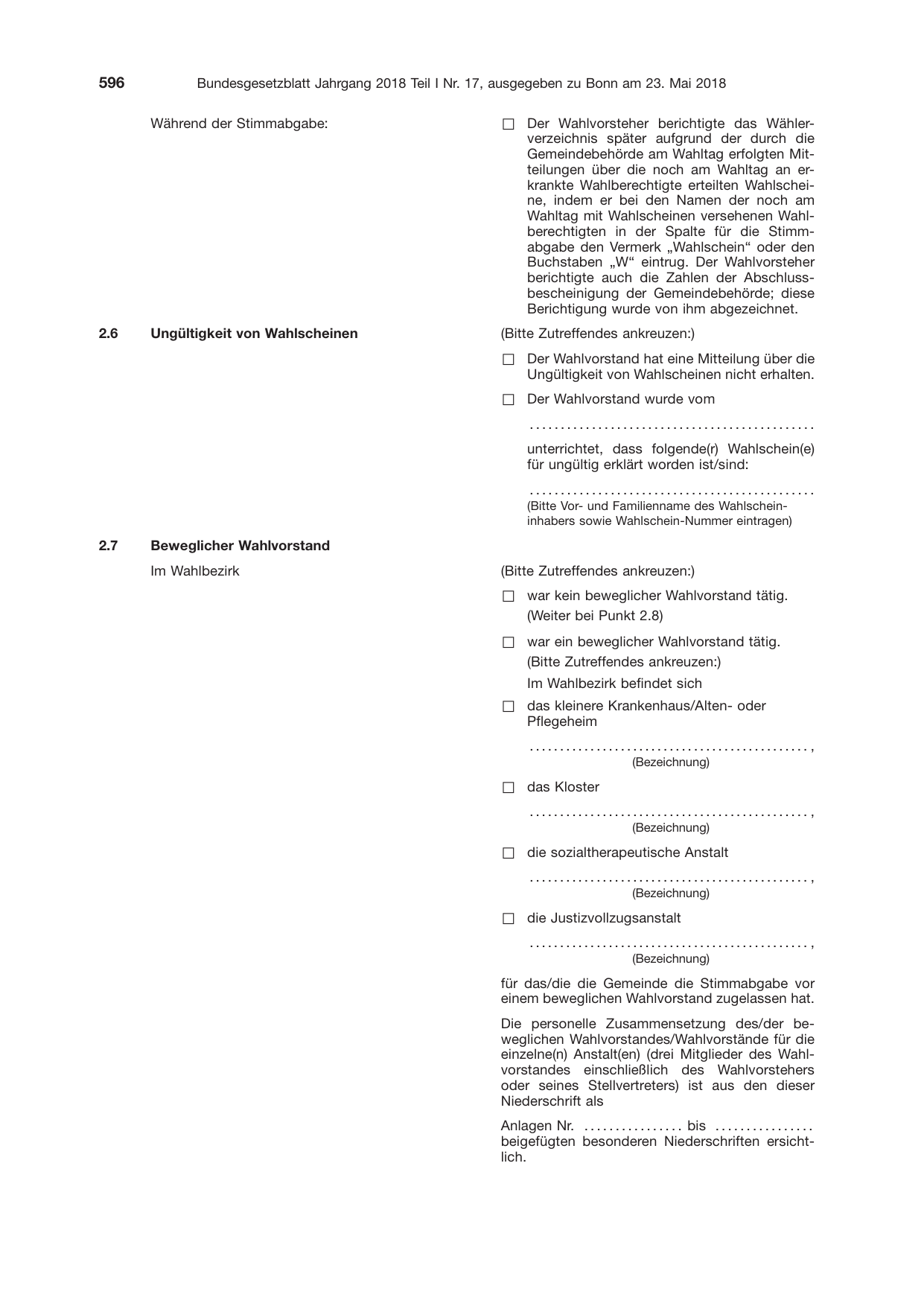 BGBl. 2018, Seite 596 — Originalseite als Abbildung