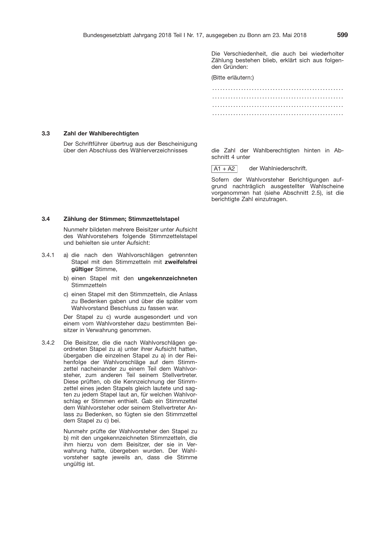 BGBl. 2018, Seite 599 — Originalseite als Abbildung