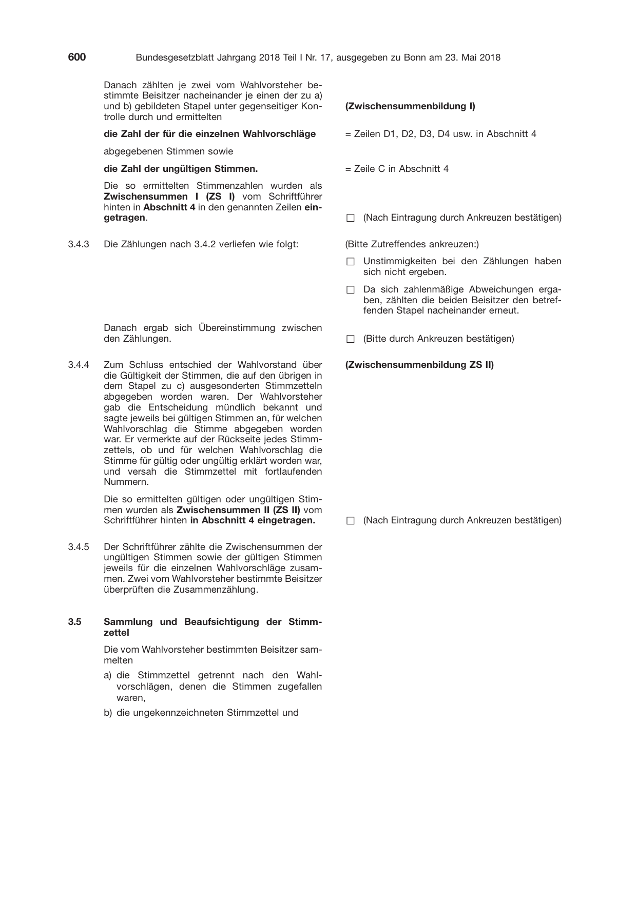 BGBl. 2018, Seite 600 — Originalseite als Abbildung