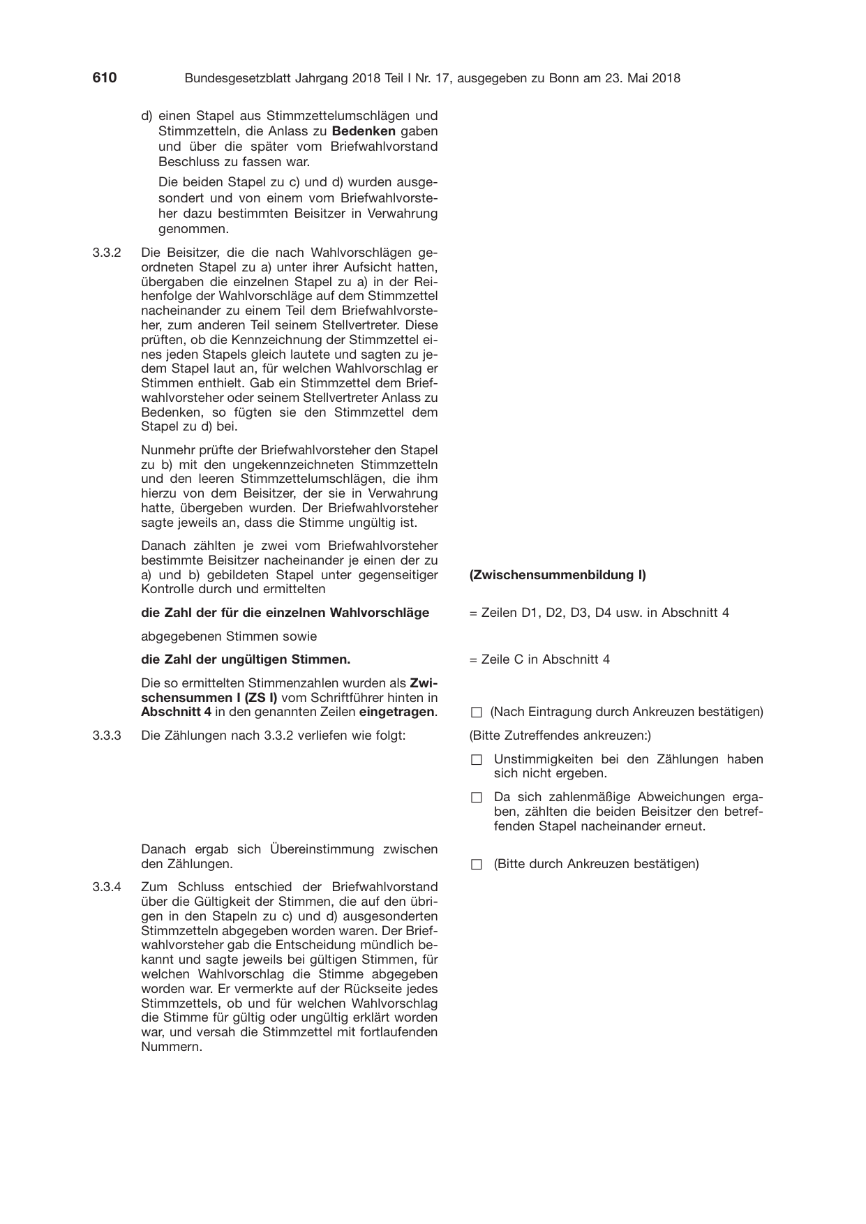 BGBl. 2018, Seite 610 — Originalseite als Abbildung