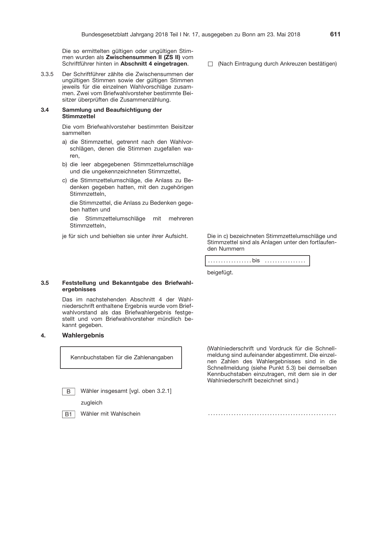 BGBl. 2018, Seite 611 — Originalseite als Abbildung