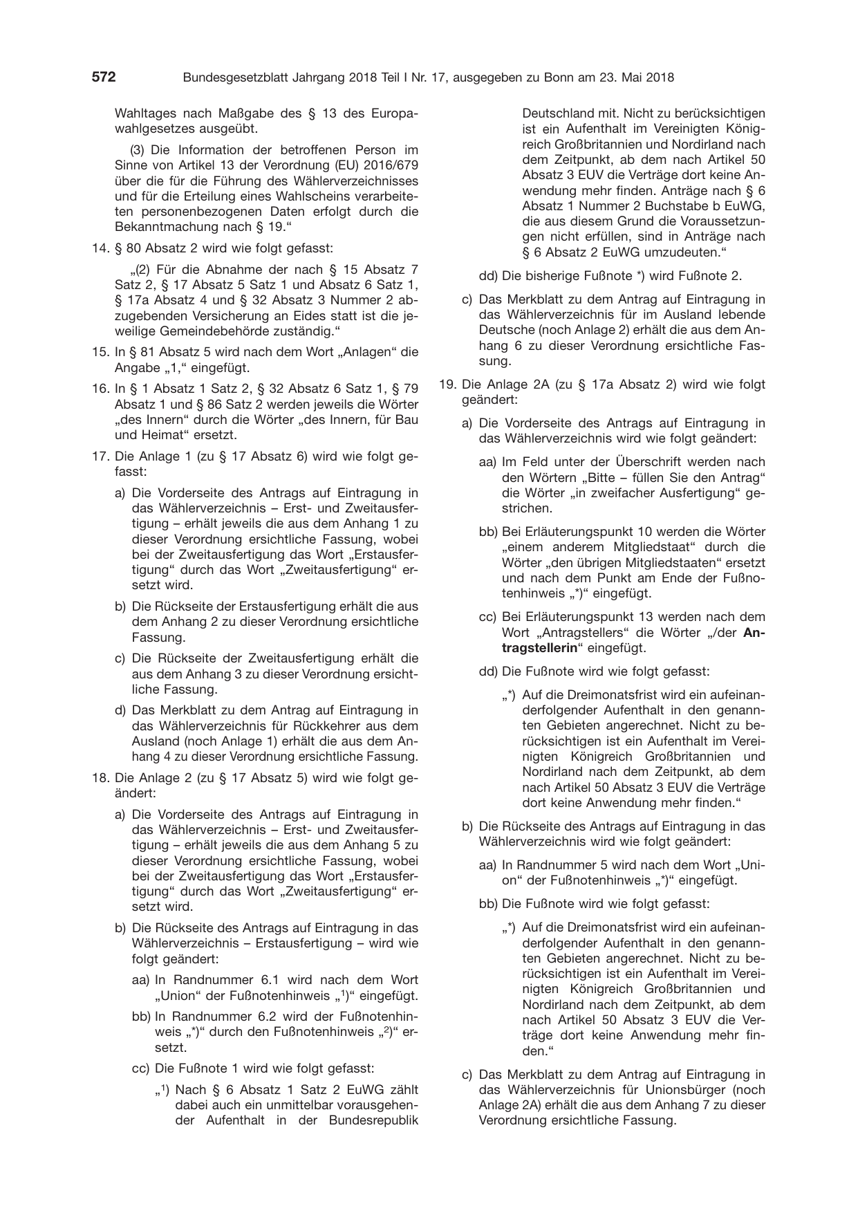 BGBl. 2018, Seite 572 — Originalseite als Abbildung