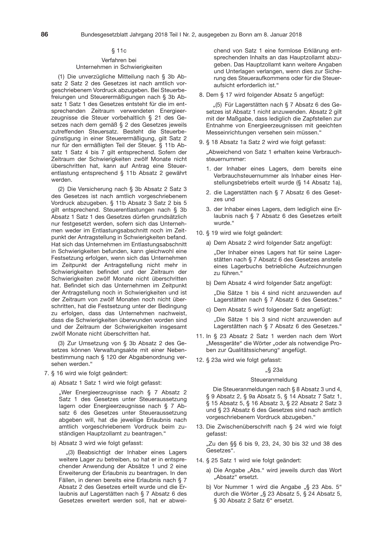 BGBl. 2018, Seite 86 — Originalseite als Abbildung