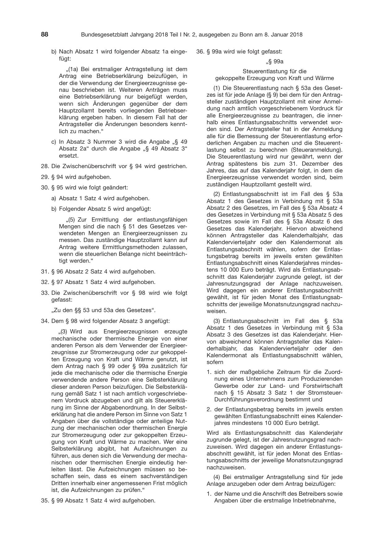 BGBl. 2018, Seite 88 — Originalseite als Abbildung