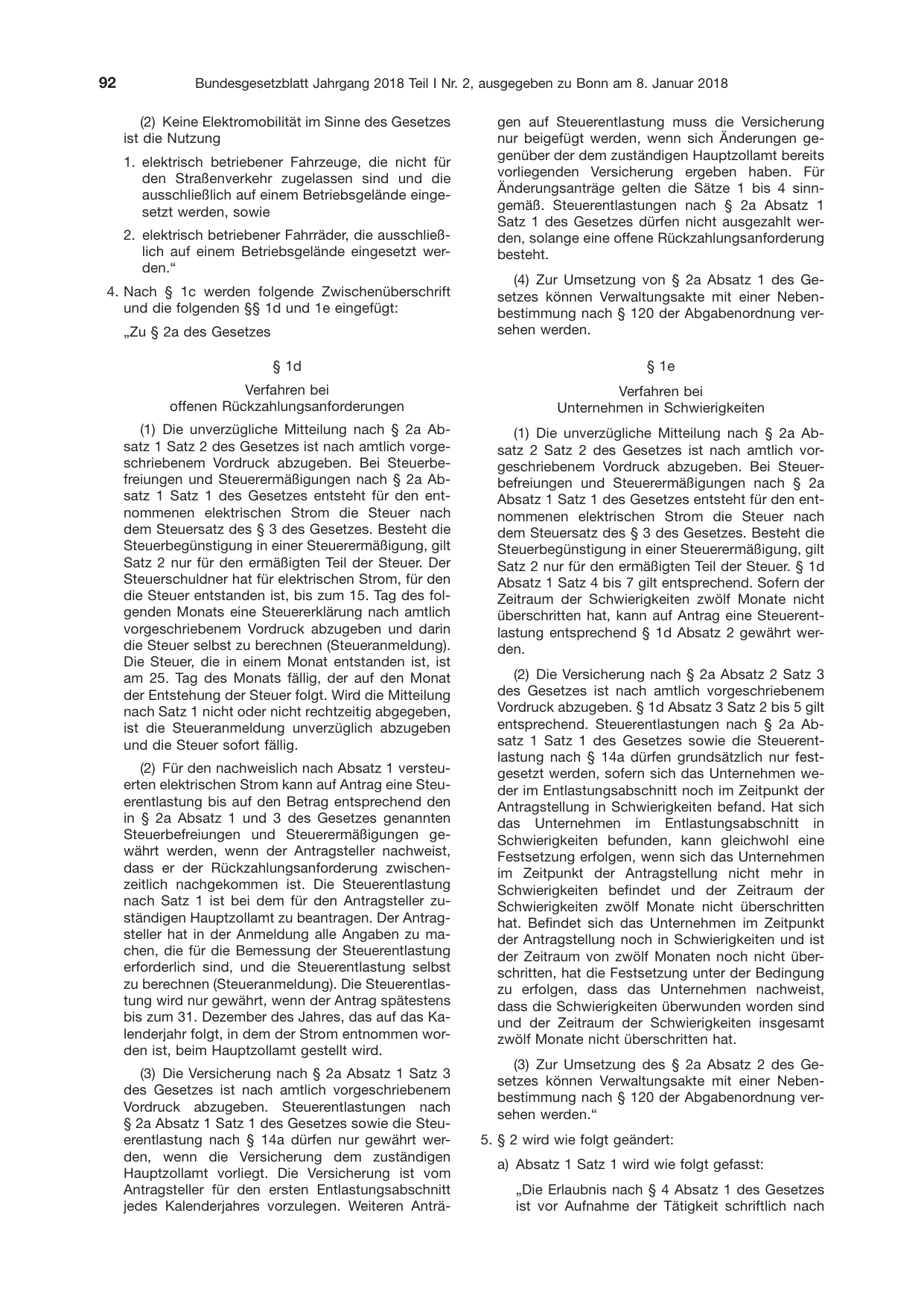 BGBl. 2018, Seite 92 — Originalseite als Abbildung