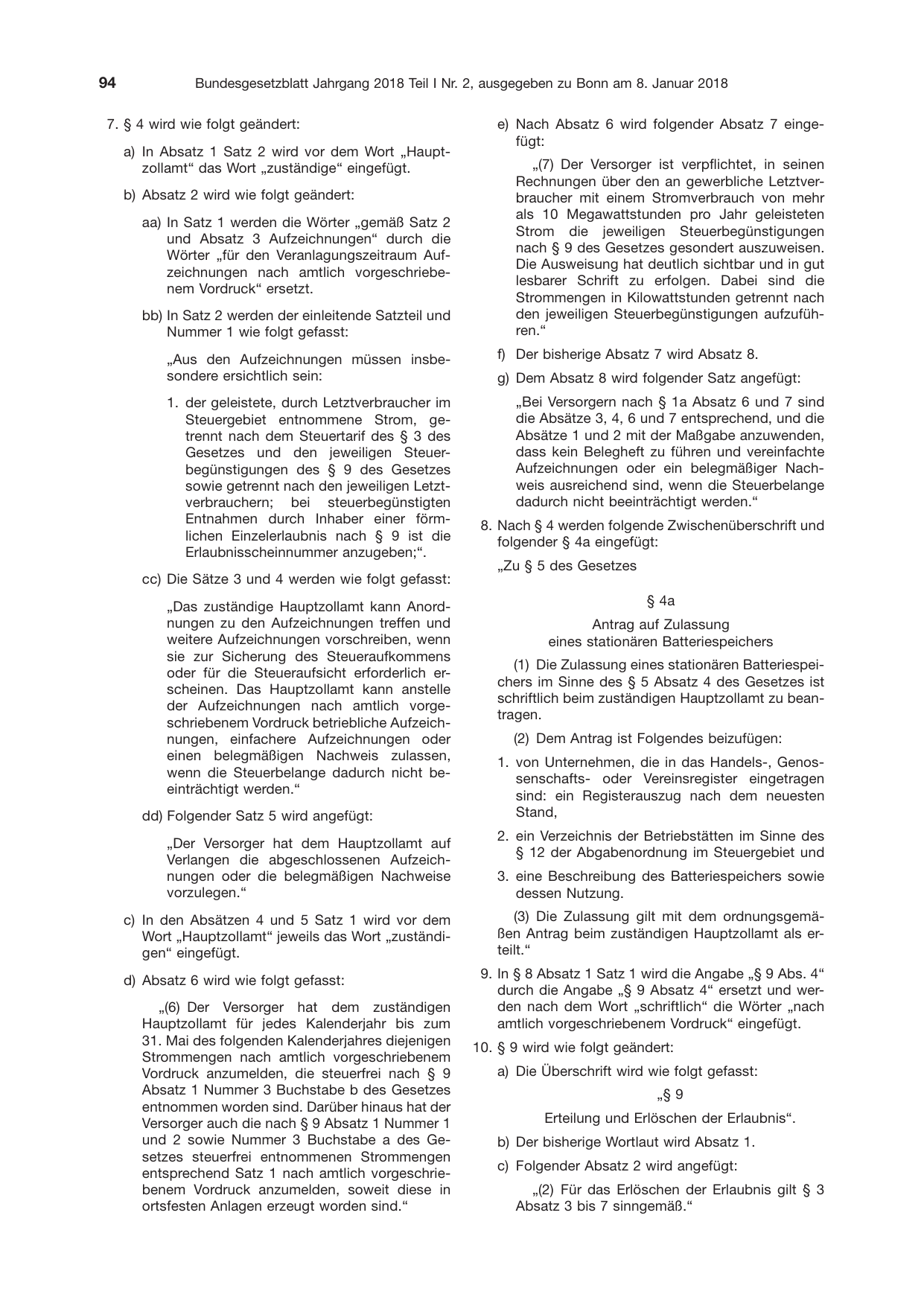 BGBl. 2018, Seite 94 — Originalseite als Abbildung
