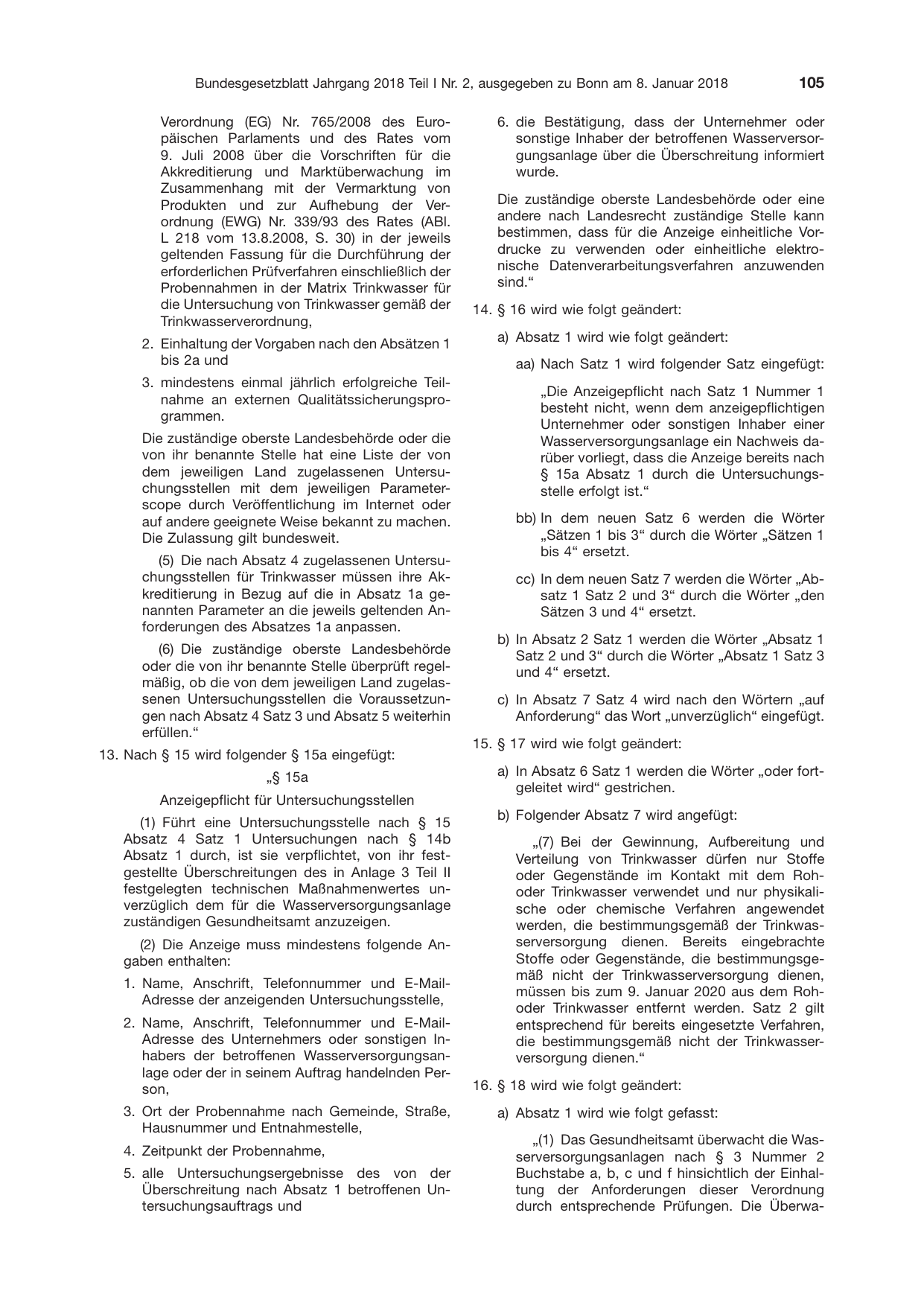 BGBl. 2018, Seite 105 — Originalseite als Abbildung