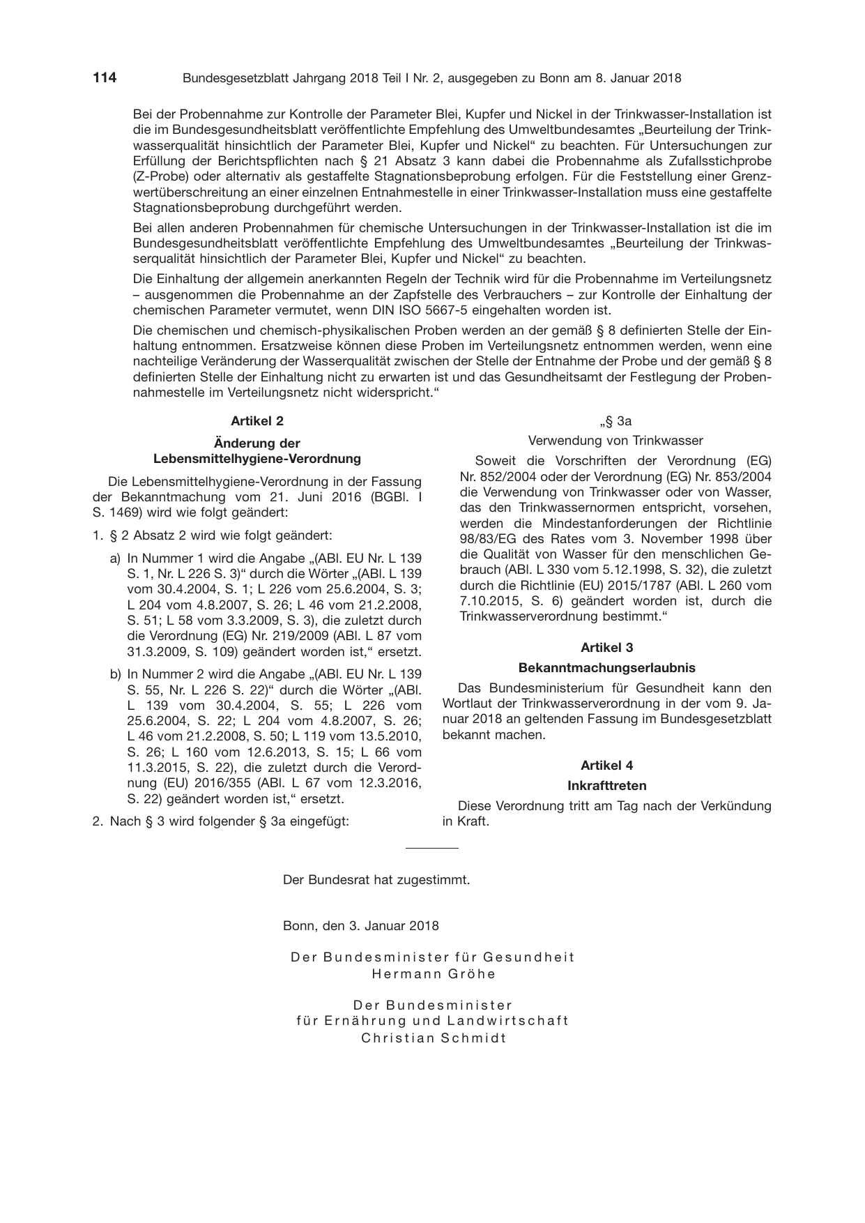 BGBl. 2018, Seite 114 — Originalseite als Abbildung