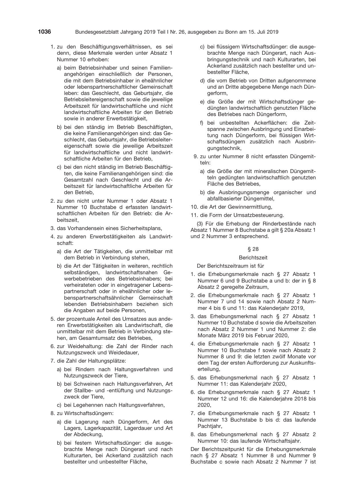 BGBl. 2019, Seite 1036 — Originalseite als Abbildung