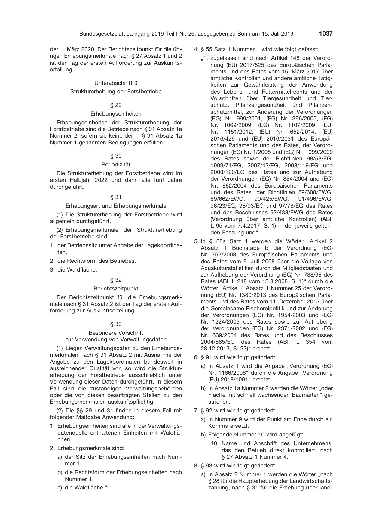 BGBl. 2019, Seite 1037 — Originalseite als Abbildung