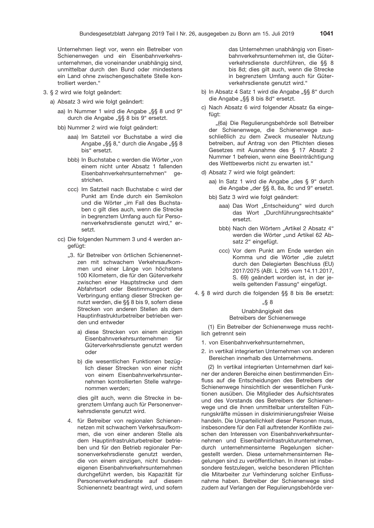 BGBl. 2019, Seite 1041 — Originalseite als Abbildung