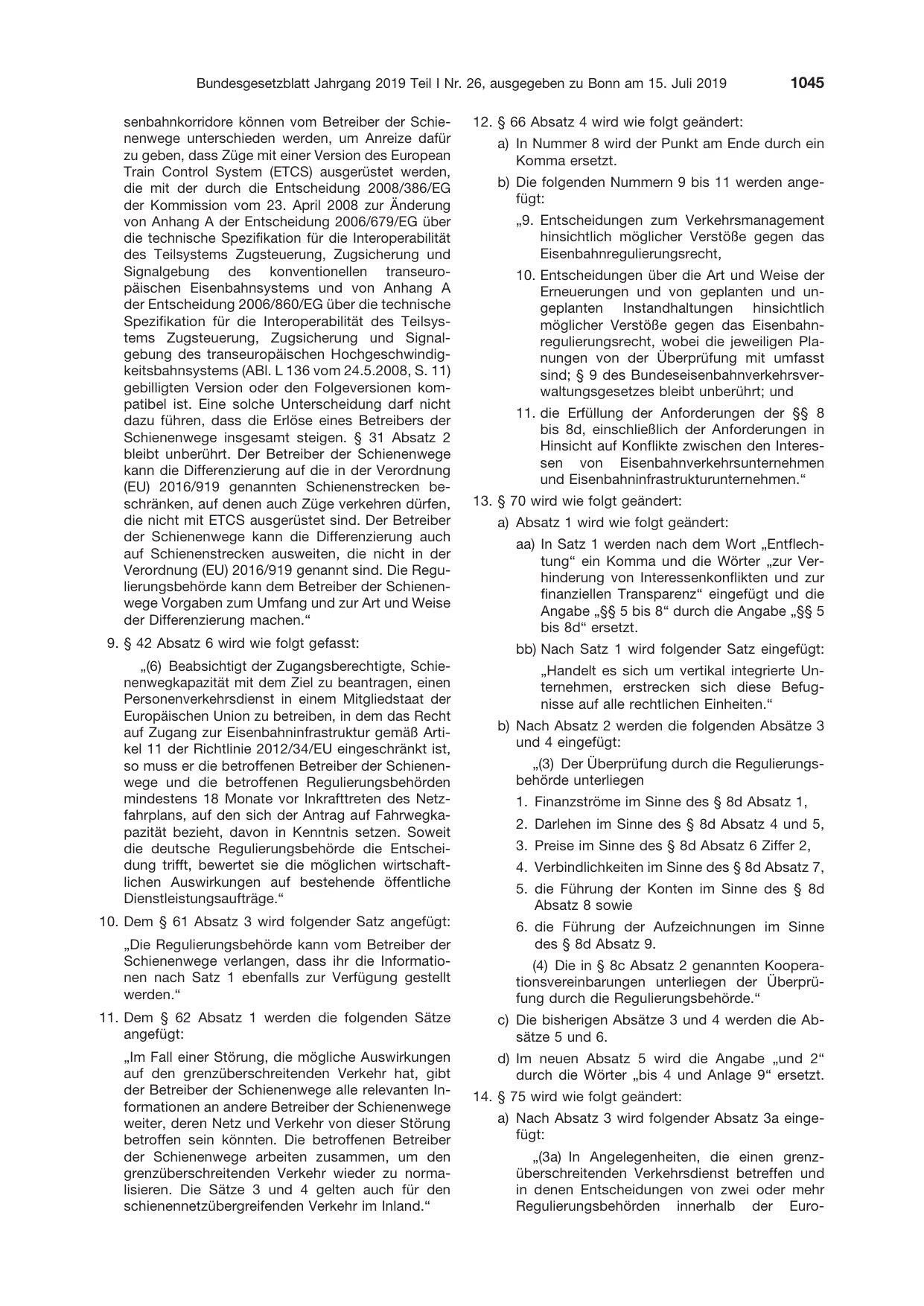 BGBl. 2019, Seite 1045 — Originalseite als Abbildung