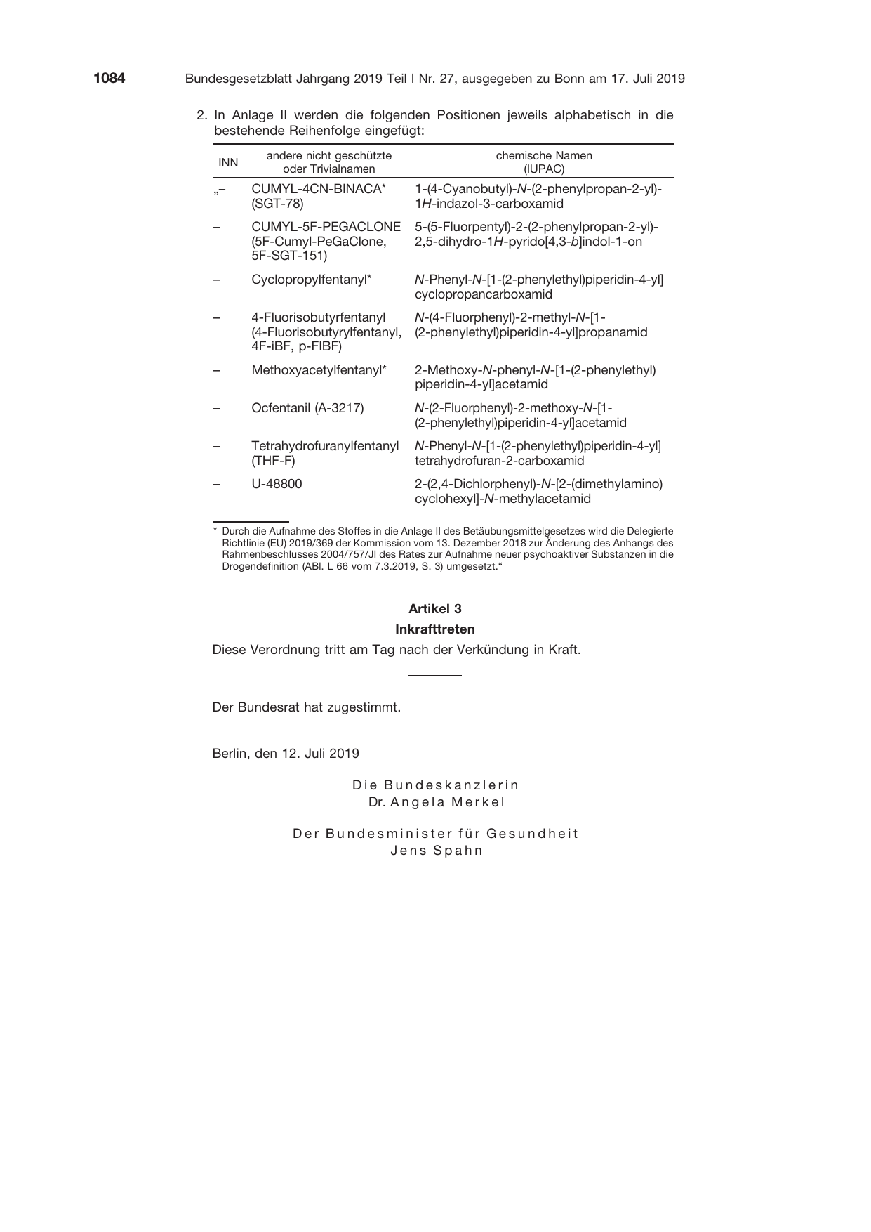 BGBl. 2019, Seite 1084 — Originalseite als Abbildung