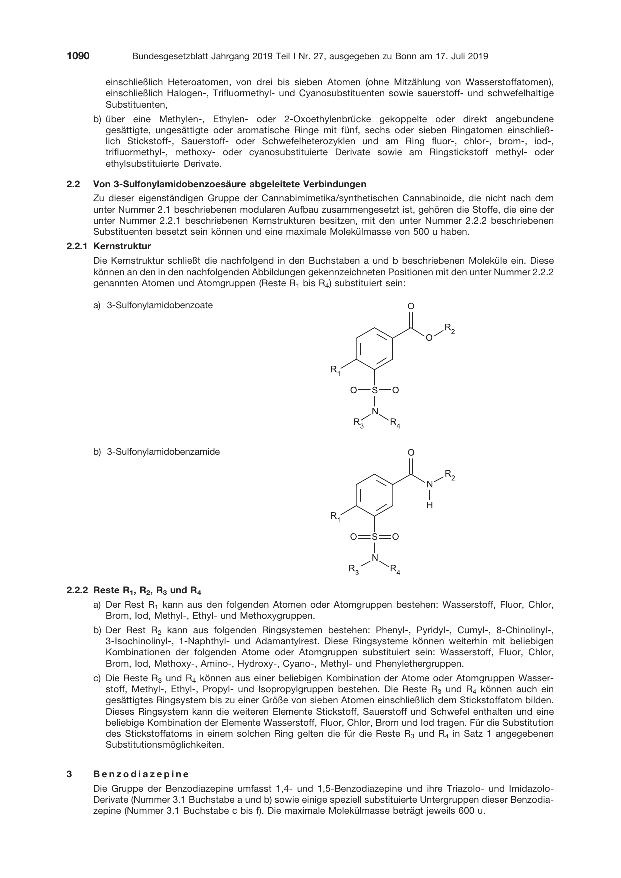 BGBl. 2019, Seite 1090 — Originalseite als Abbildung
