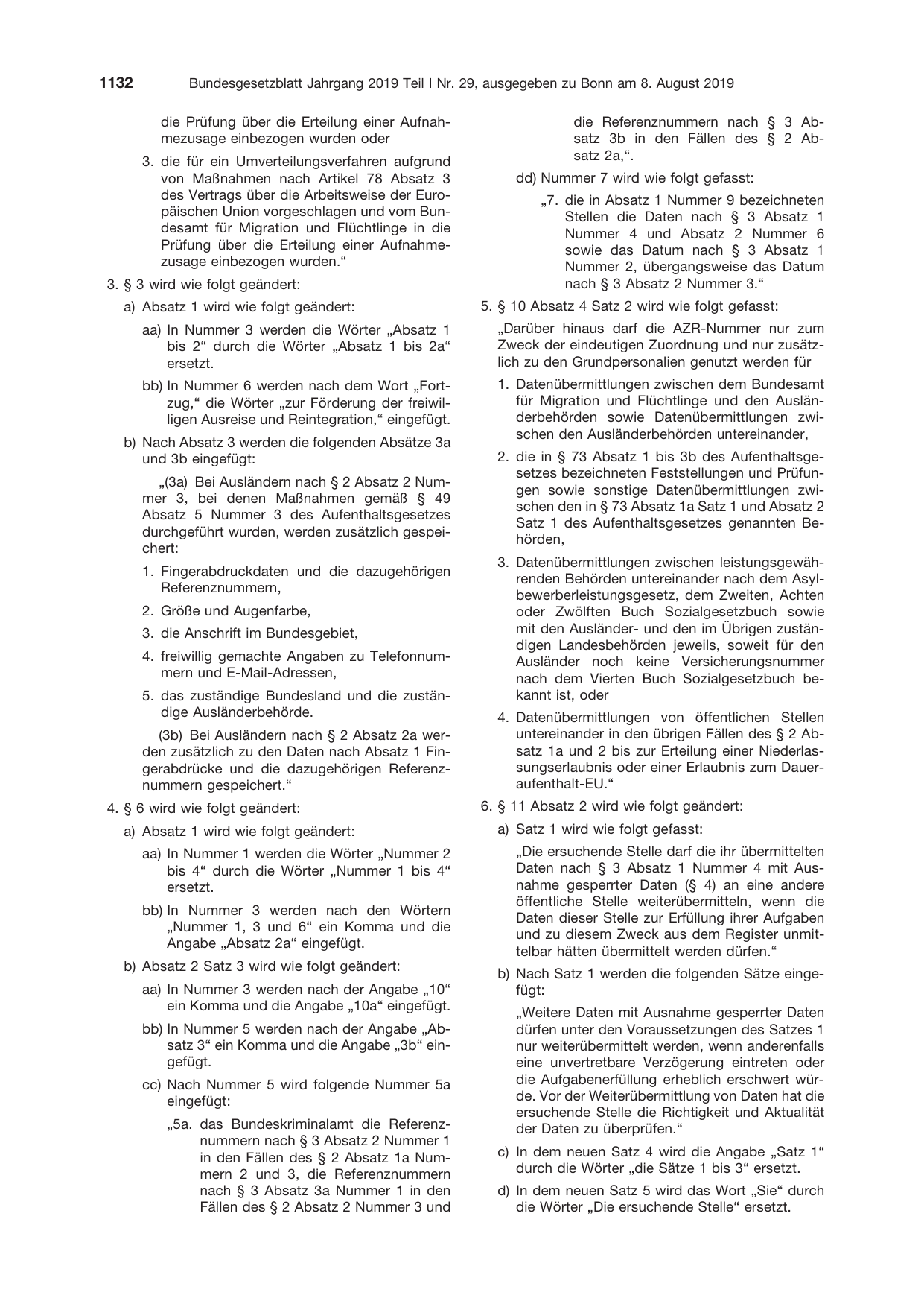 BGBl. 2019, Seite 1132 — Originalseite als Abbildung