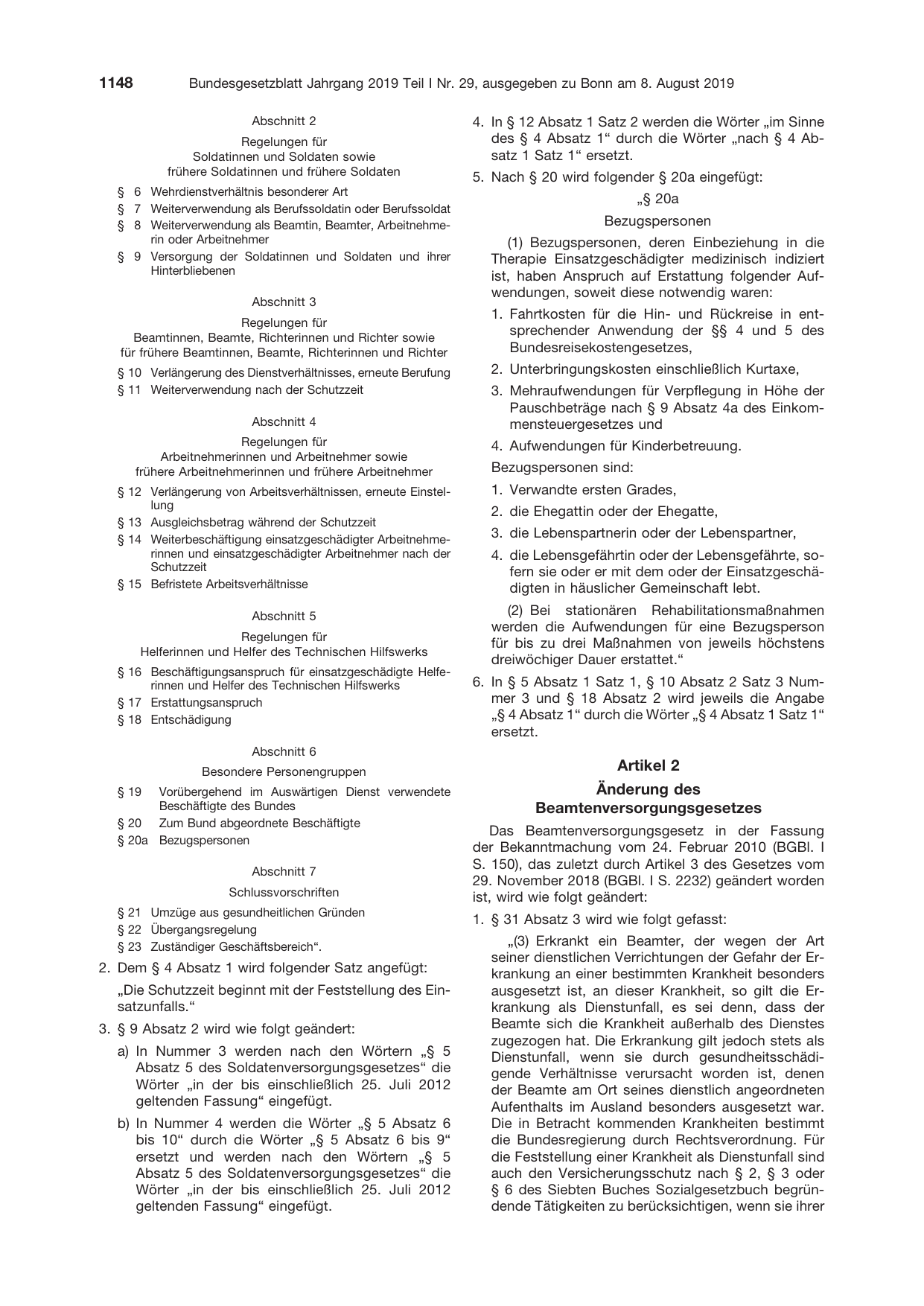 BGBl. 2019, Seite 1148 — Originalseite als Abbildung