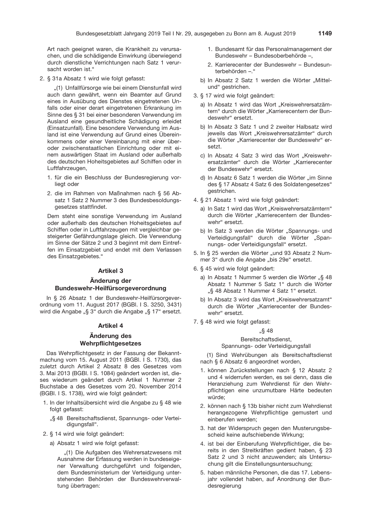 BGBl. 2019, Seite 1149 — Originalseite als Abbildung
